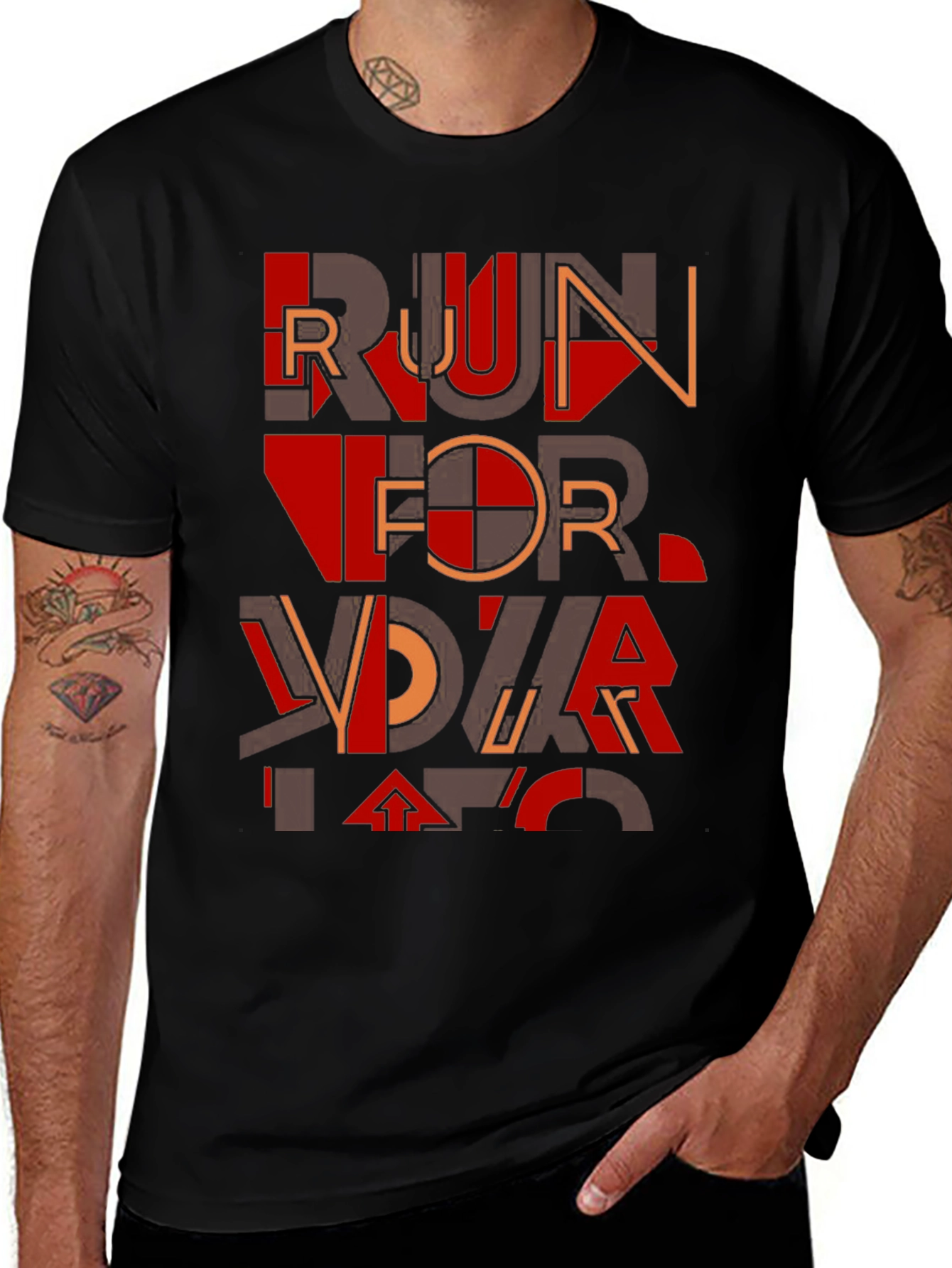 Variant 5 of Run For Your Life Graphic Tee - Black