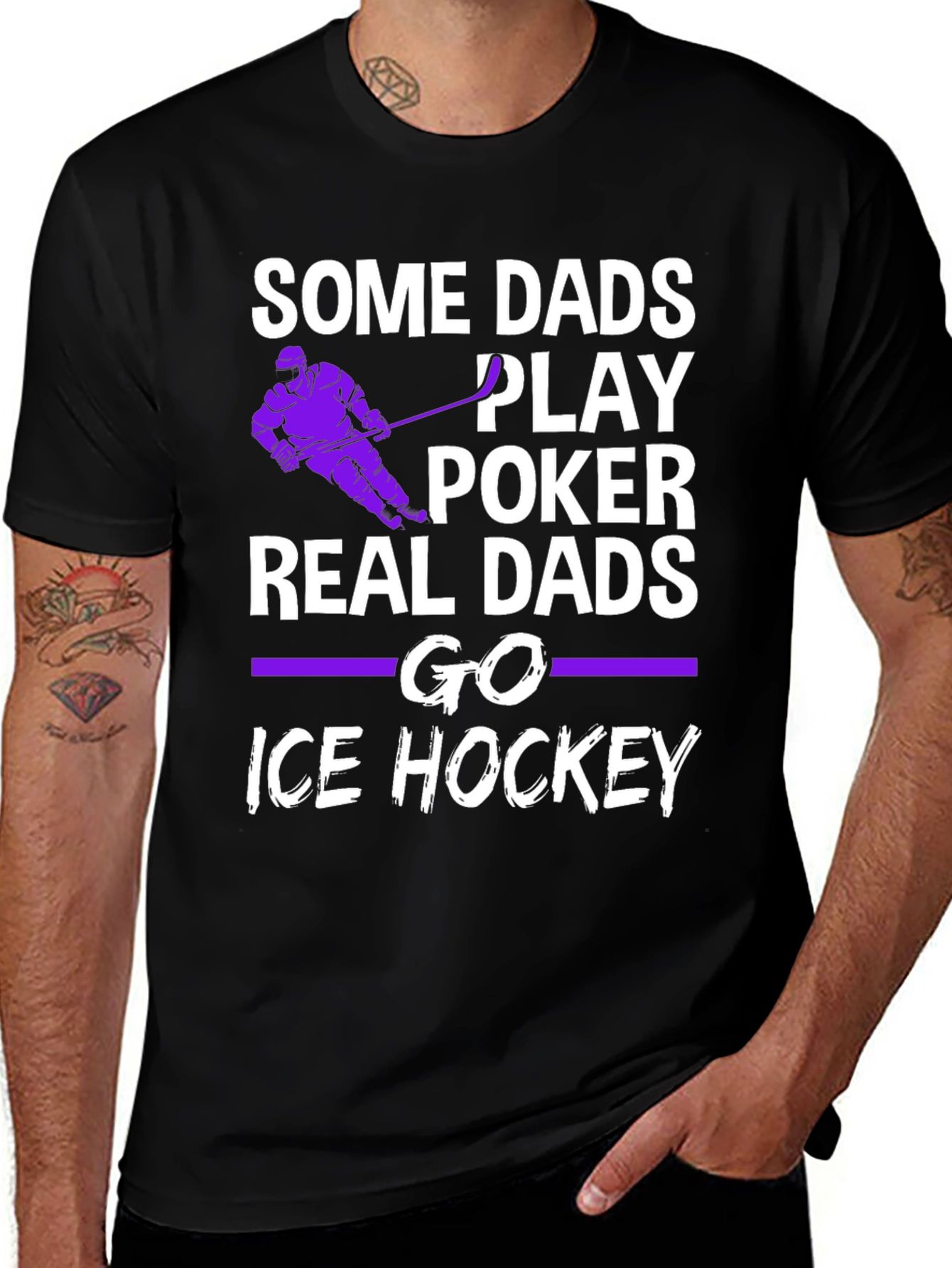 Variant 20 of Real Dads Go Ice Hockey T-Shirt