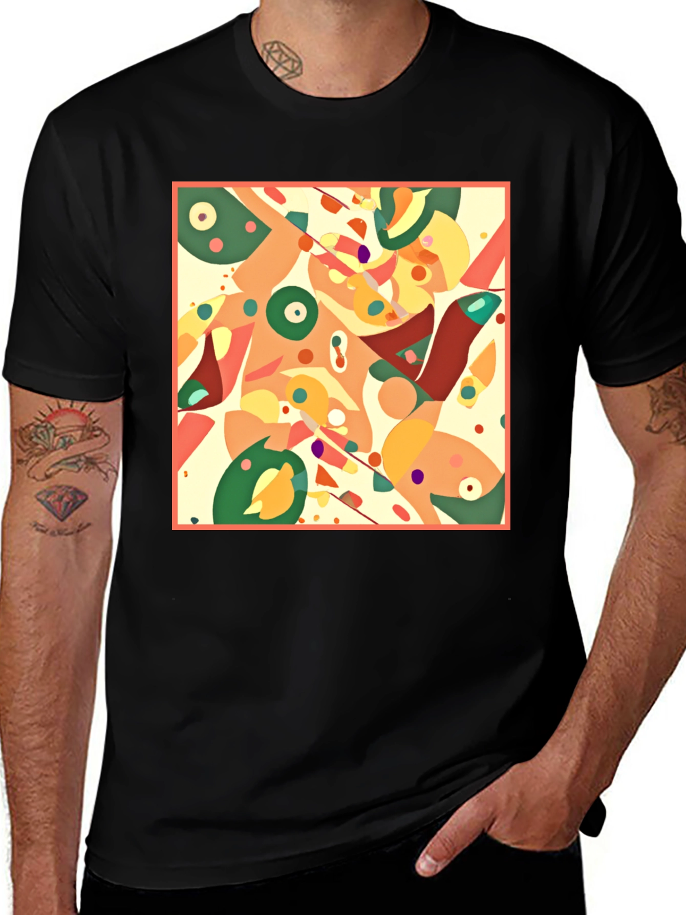 Variant 18 of Abstract Art Graphic Tee - Modern Casual Style