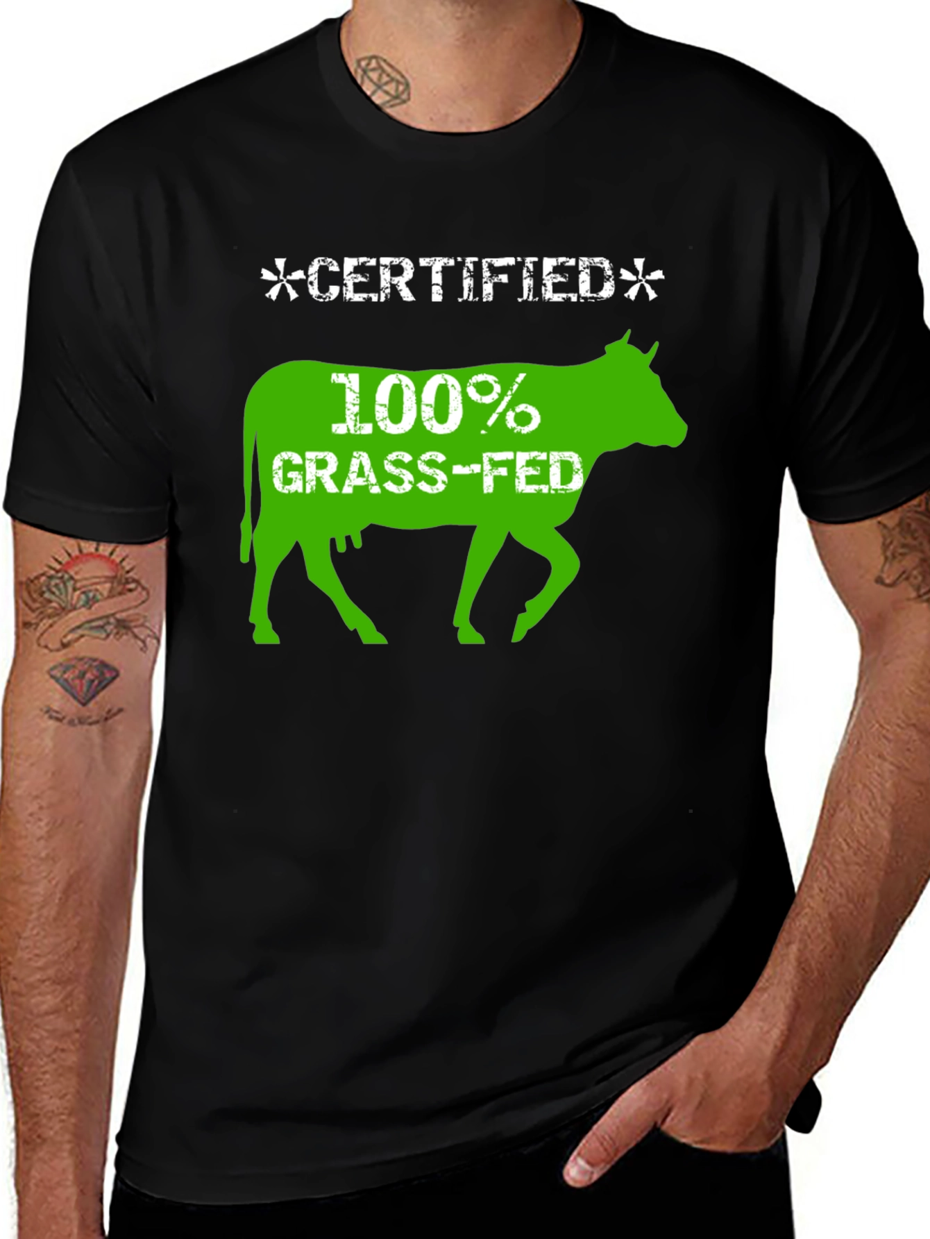 Variant 18 of Certified 100% Grass-Fed Beef Graphic T-Shirt