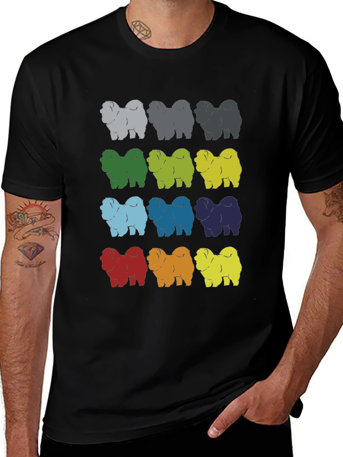 Variant 11 of Colorful Chow Chow Dog T-Shirt 