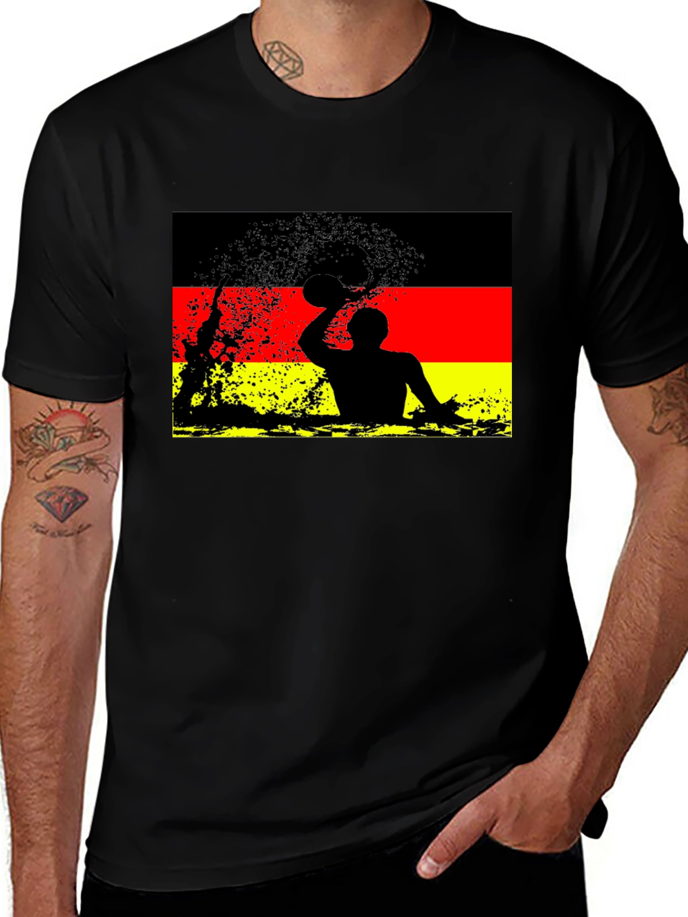 Black German Water Polo T-Shirt - Black main image