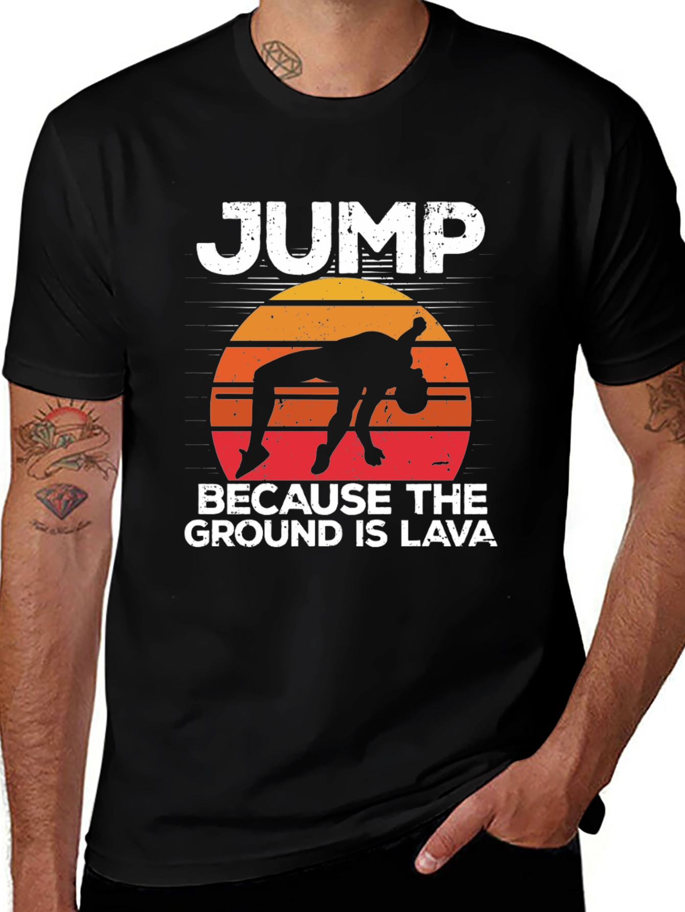 Variant 26 of Jump Because The Ground Is Lava Black T-Shirt