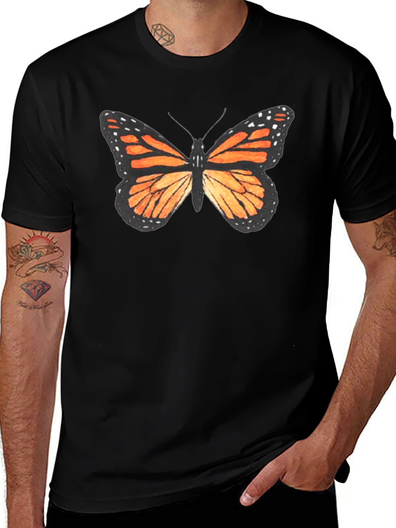 Variant 27 of Butterfly Graphic Black T-Shirt