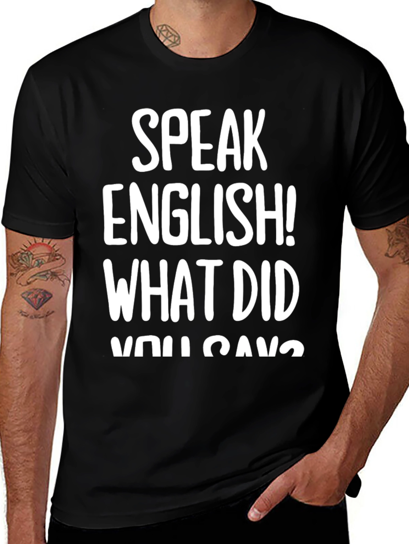 Variant 17 of Speak English Graphic T-Shirt