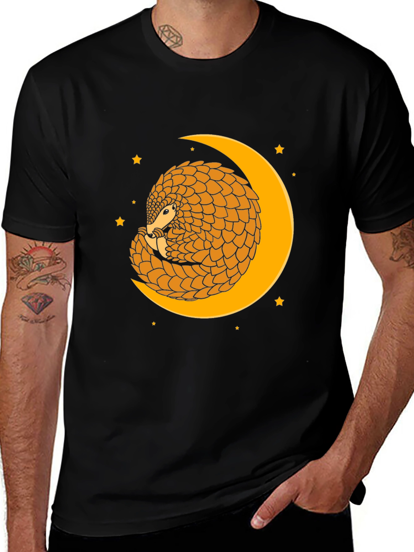 Variant 12 of Pangolin Moon T-Shirt - Unique Animal Graphic Tee