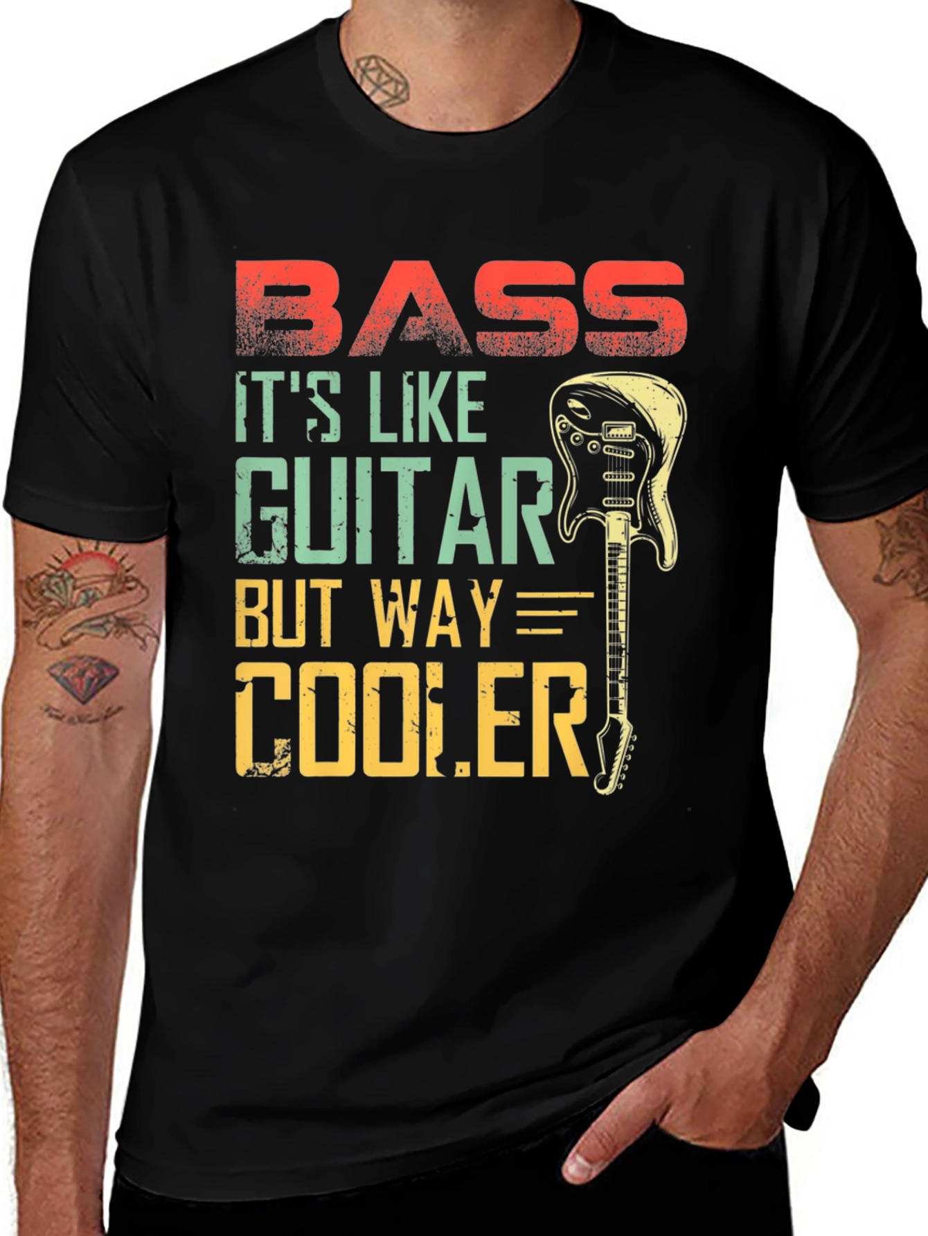Variant 8 of Bass Guitar T-Shirt - Cooler Than Guitar