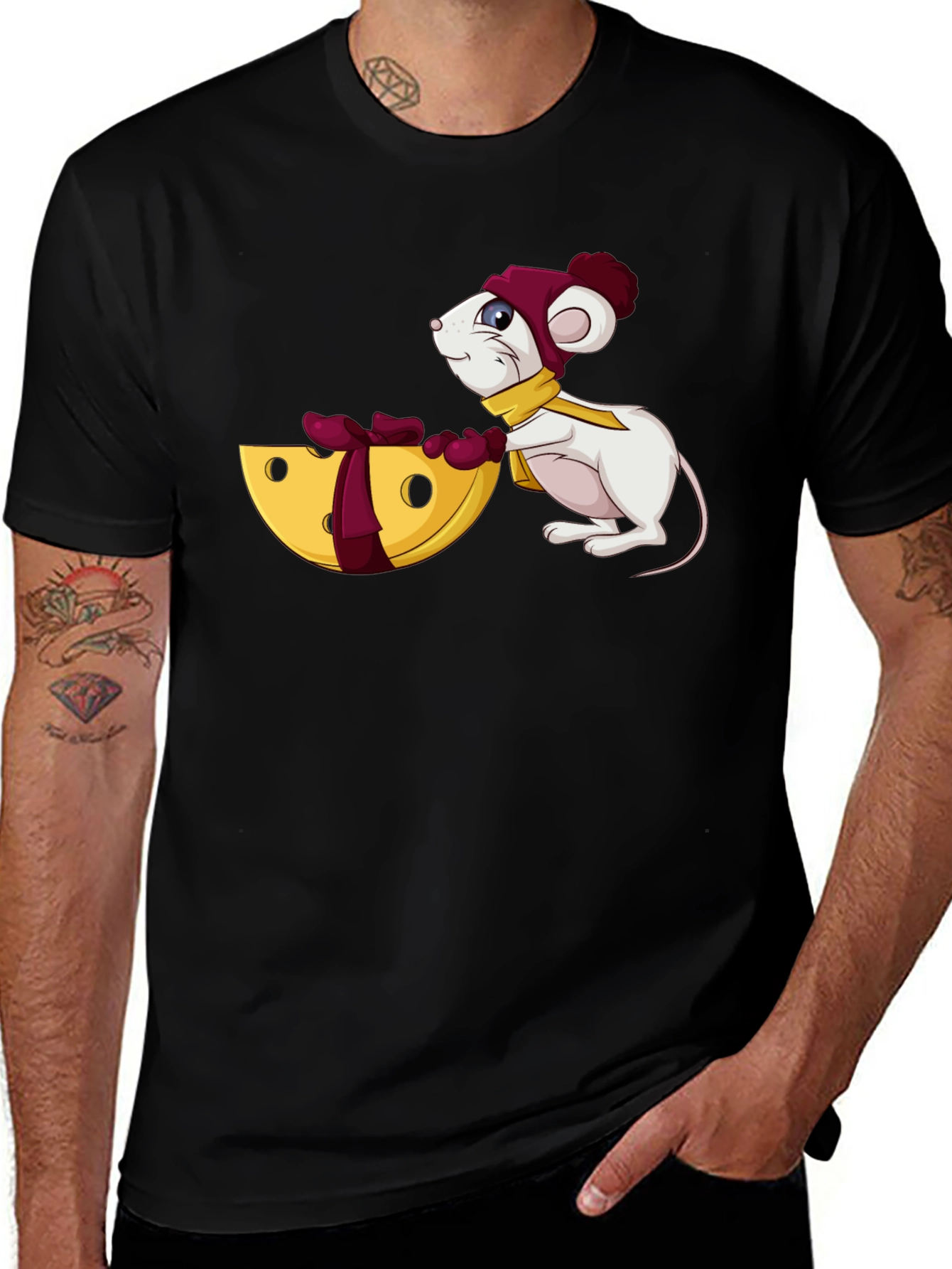 Variant 30 of Cute Mouse & Cheese Graphic Tee