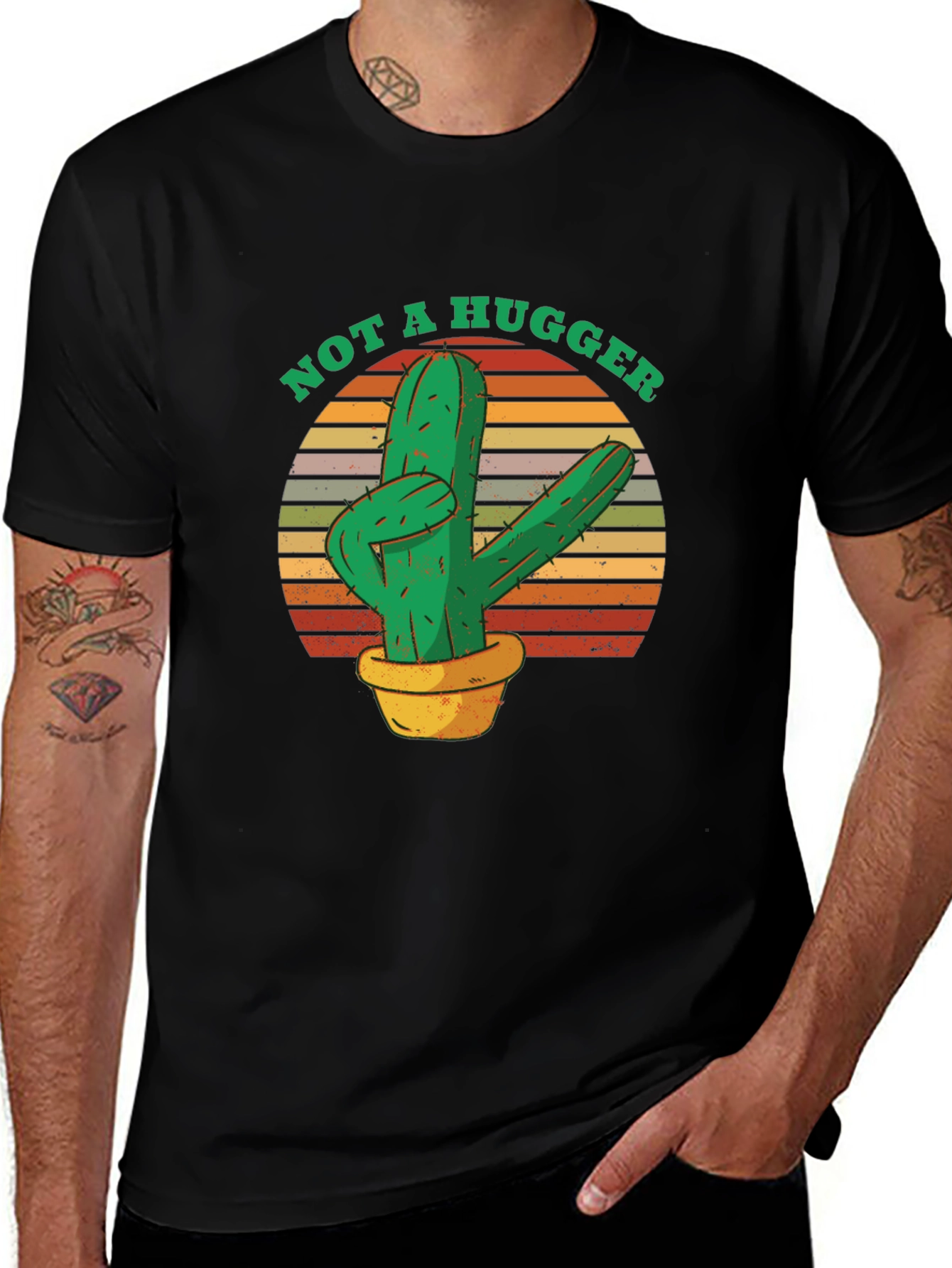 Variant 14 of Not A Hugger Cactus T-Shirt - Funny Novelty Tee