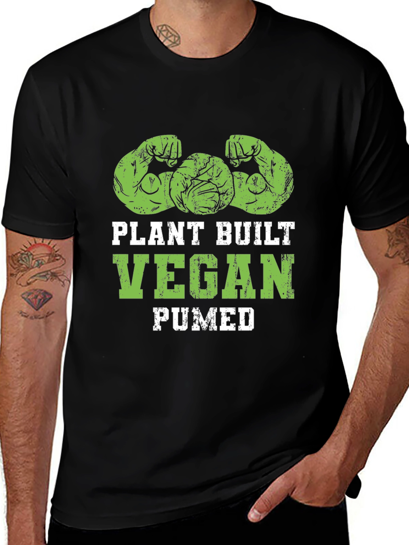 Variant 18 of Plant Built Vegan Pumped Black T-Shirt