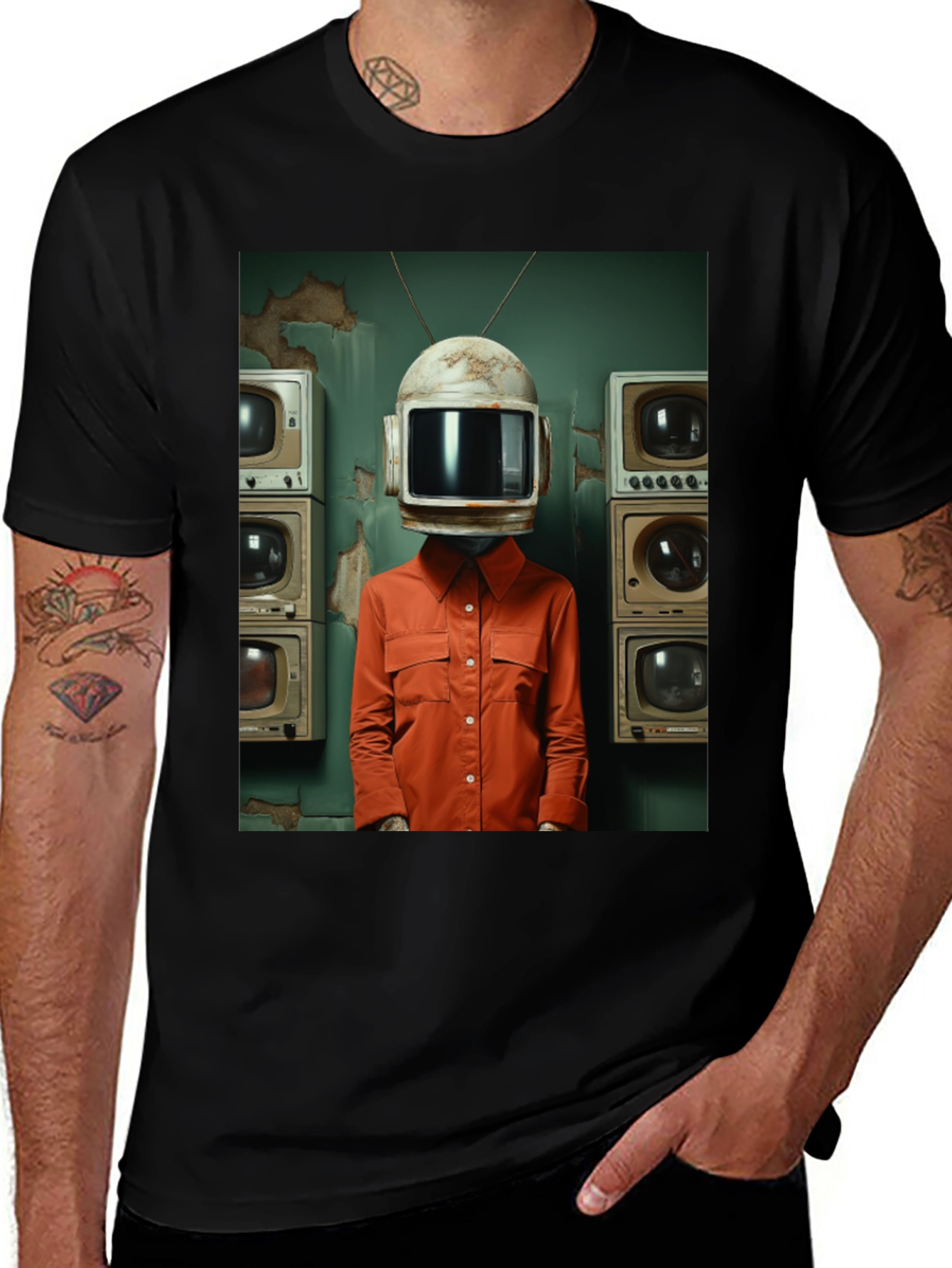 Variant 28 of Retro TV Head Graphic Tee - Unique Novelty T-Shirt