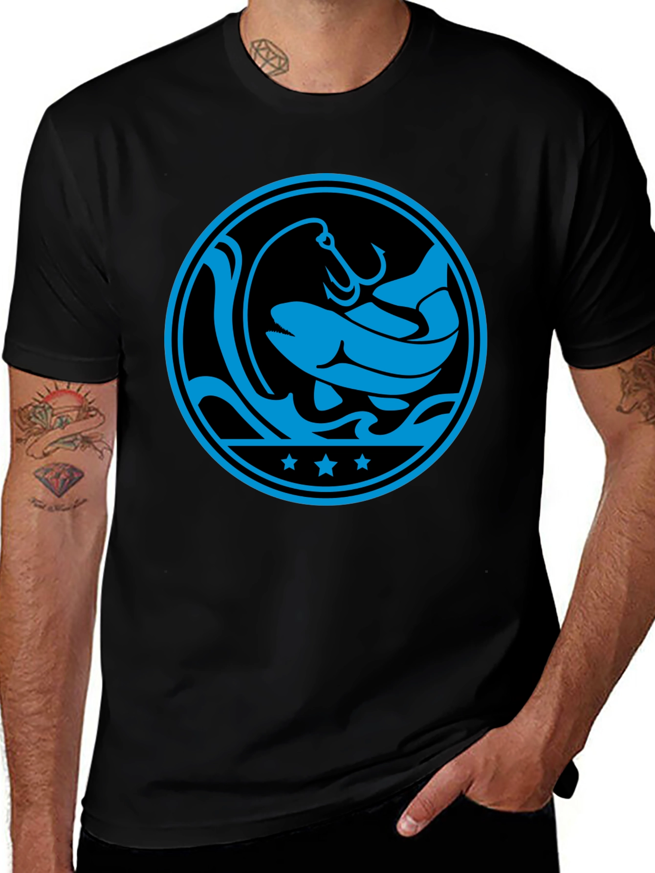 Variant 19 of Fishing Hook & Catch Graphic Tee