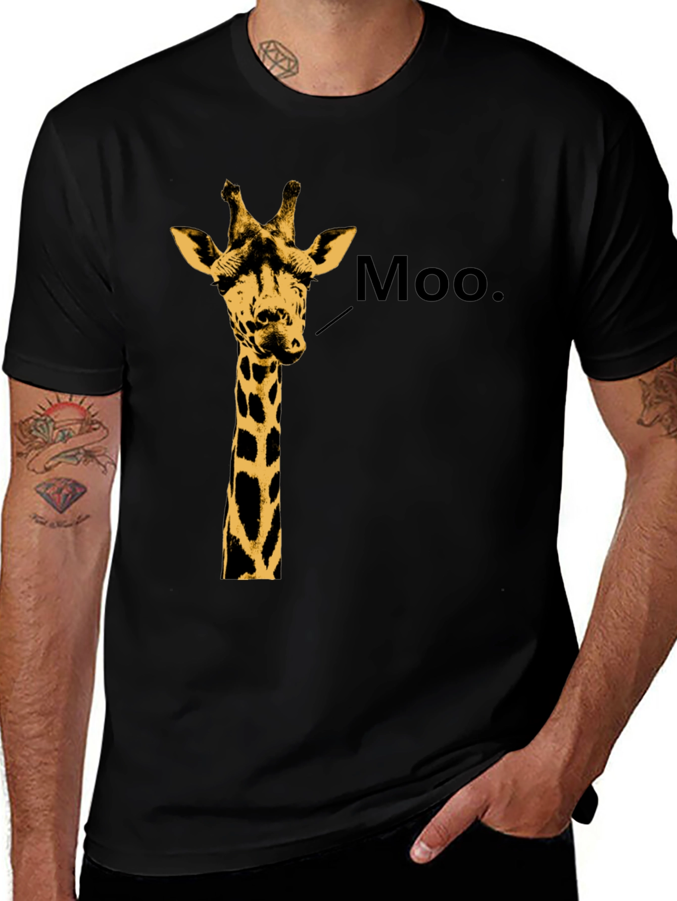 Variant 3 of Giraffe Moo T-Shirt - Funny Animal Graphic Tee