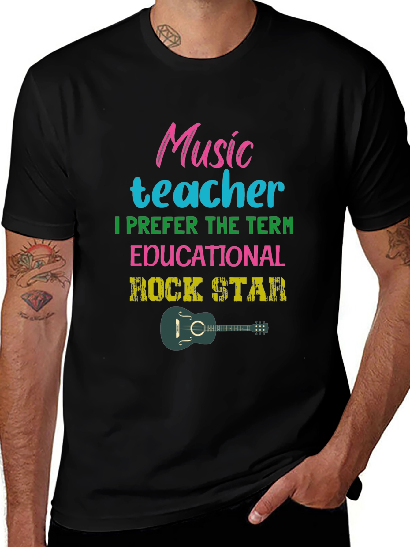Variant 10 of Music Teacher Educational Rock Star Graphic Tee