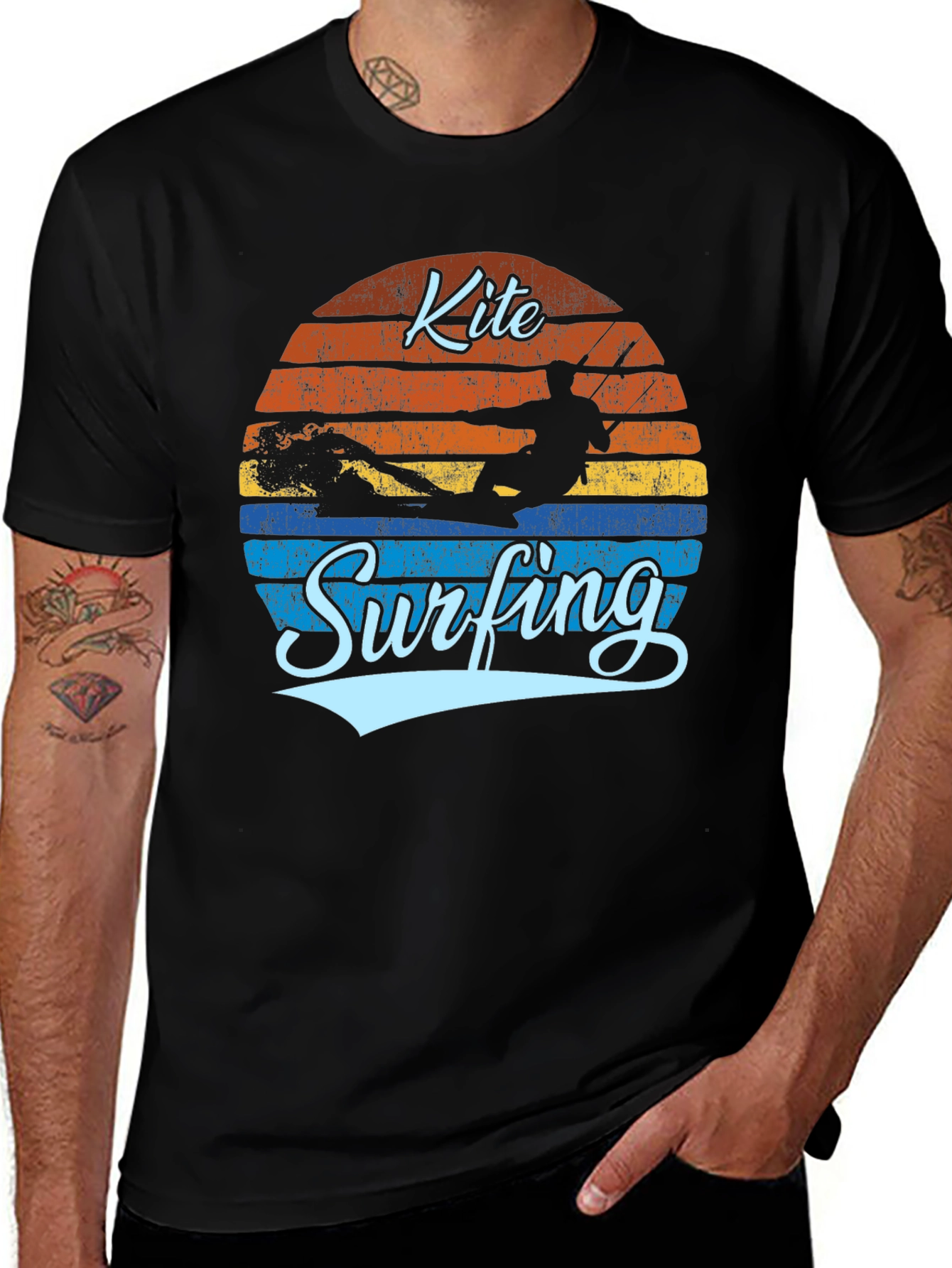 Variant 23 of Kite Surfing Retro T-Shirt
