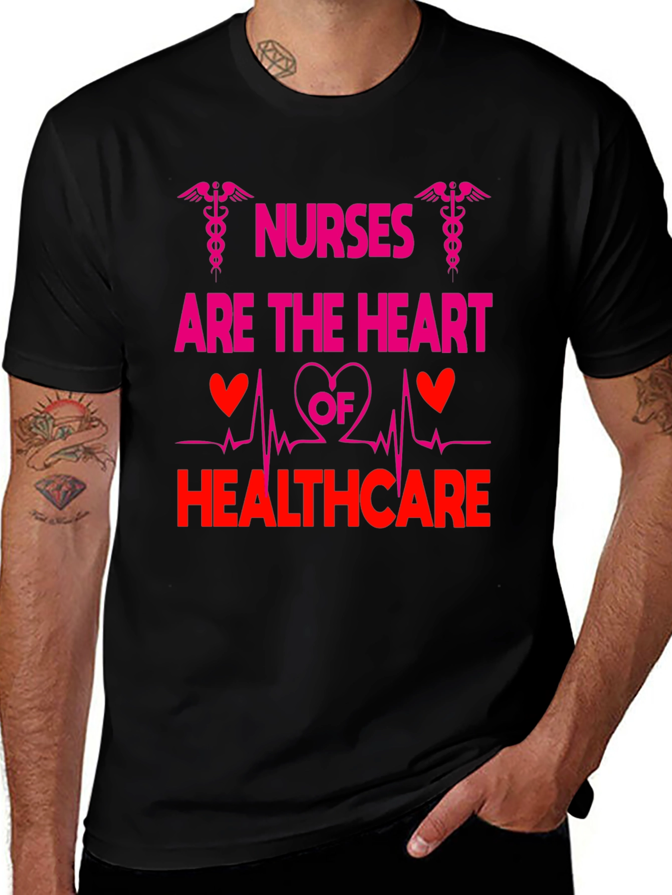 Variant 9 of Nurses are the Heart of Healthcare Graphic T-Shirt
