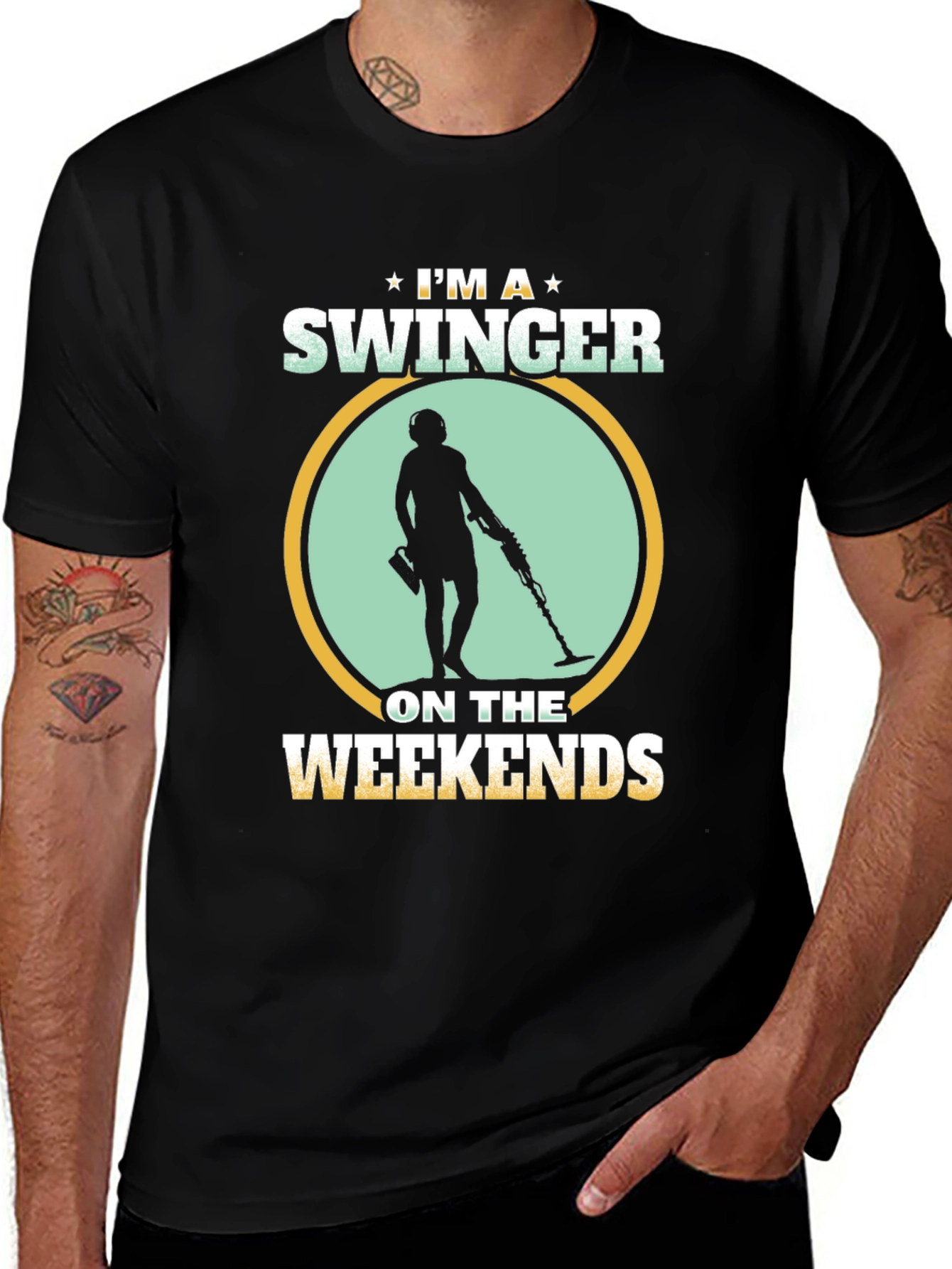 I'm a Swinger on the Weekends T-Shirt - Metal Detecting