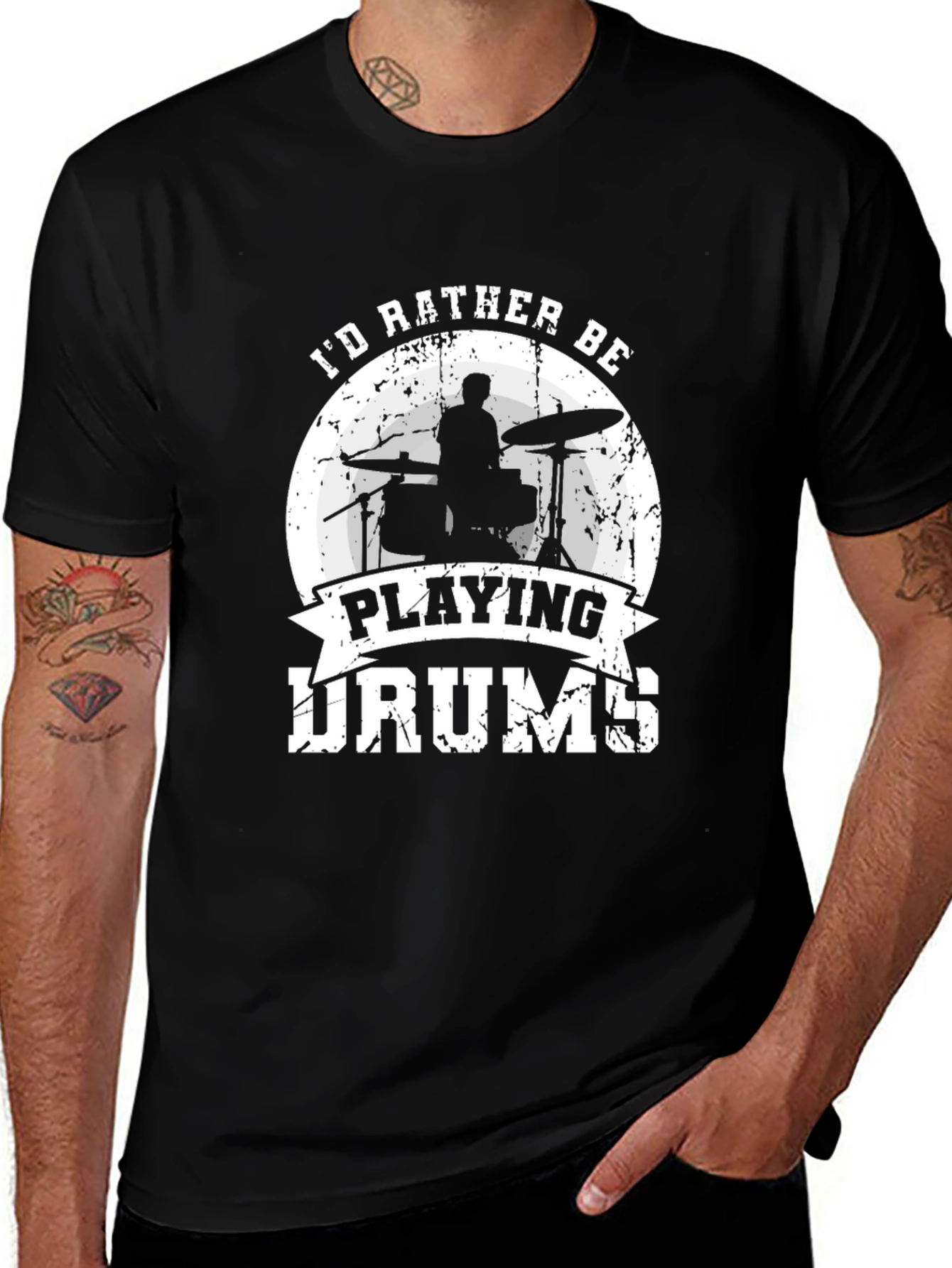 Variant 6 of I'd Rather Be Playing Drums T-Shirt