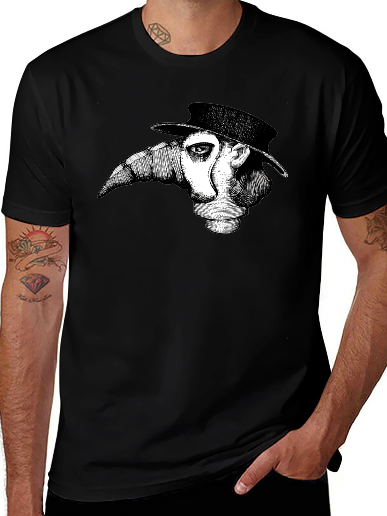 Variant 2 of Plague Doctor Graphic T-Shirt - Unique Design