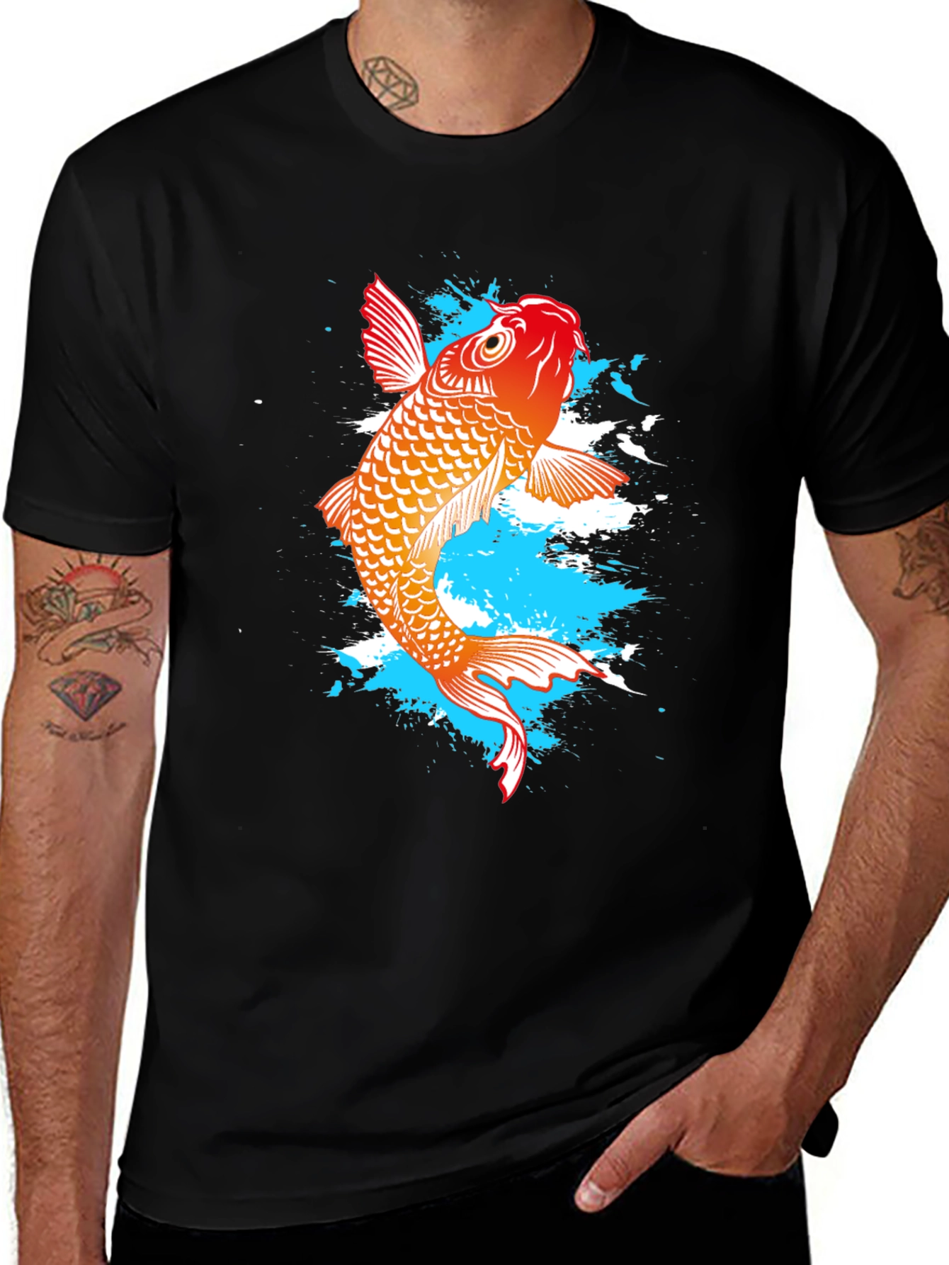 Variant 19 of Koi Fish Graphic T-Shirt - Artistic Design