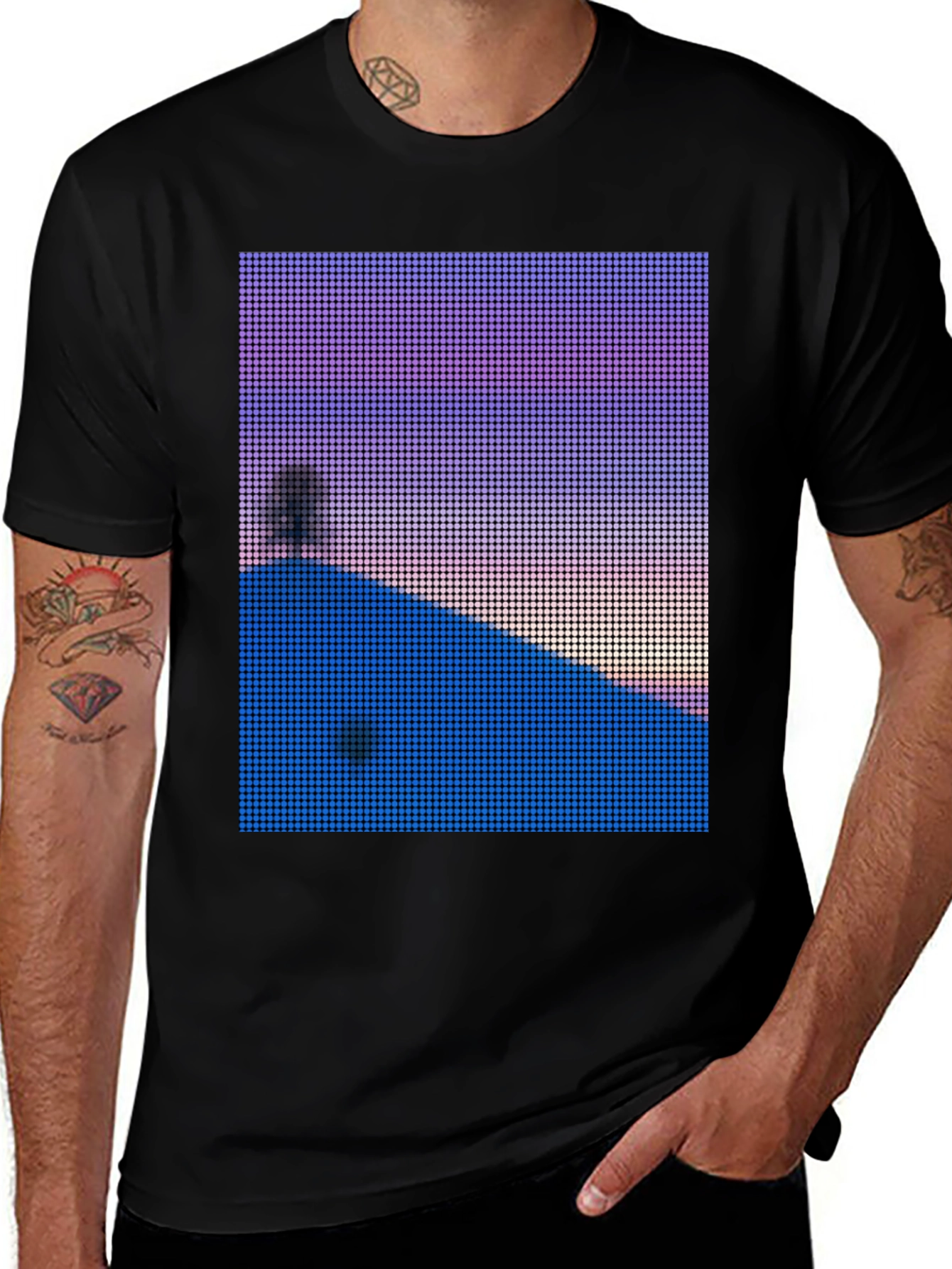Variant 20 of Pixelated Sunset T-Shirt - Unique Graphic Tee