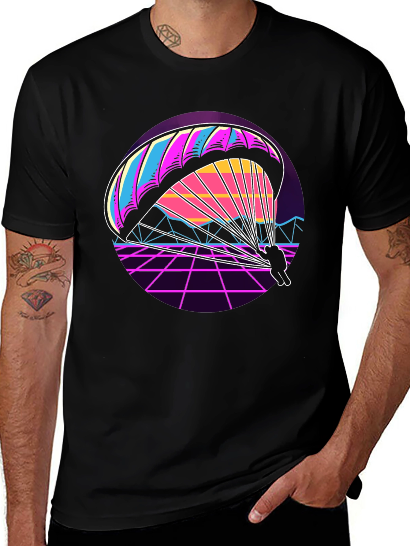 Variant 8 of Retro Paragliding T-Shirt - 80s Style Design