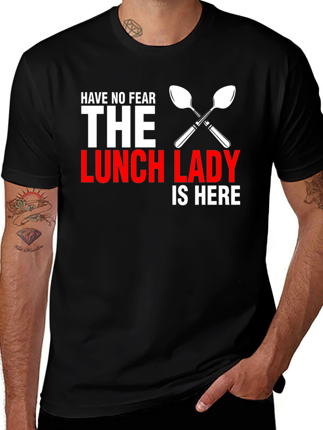 Variant 20 of Lunch Lady Hero T-Shirt -  Black