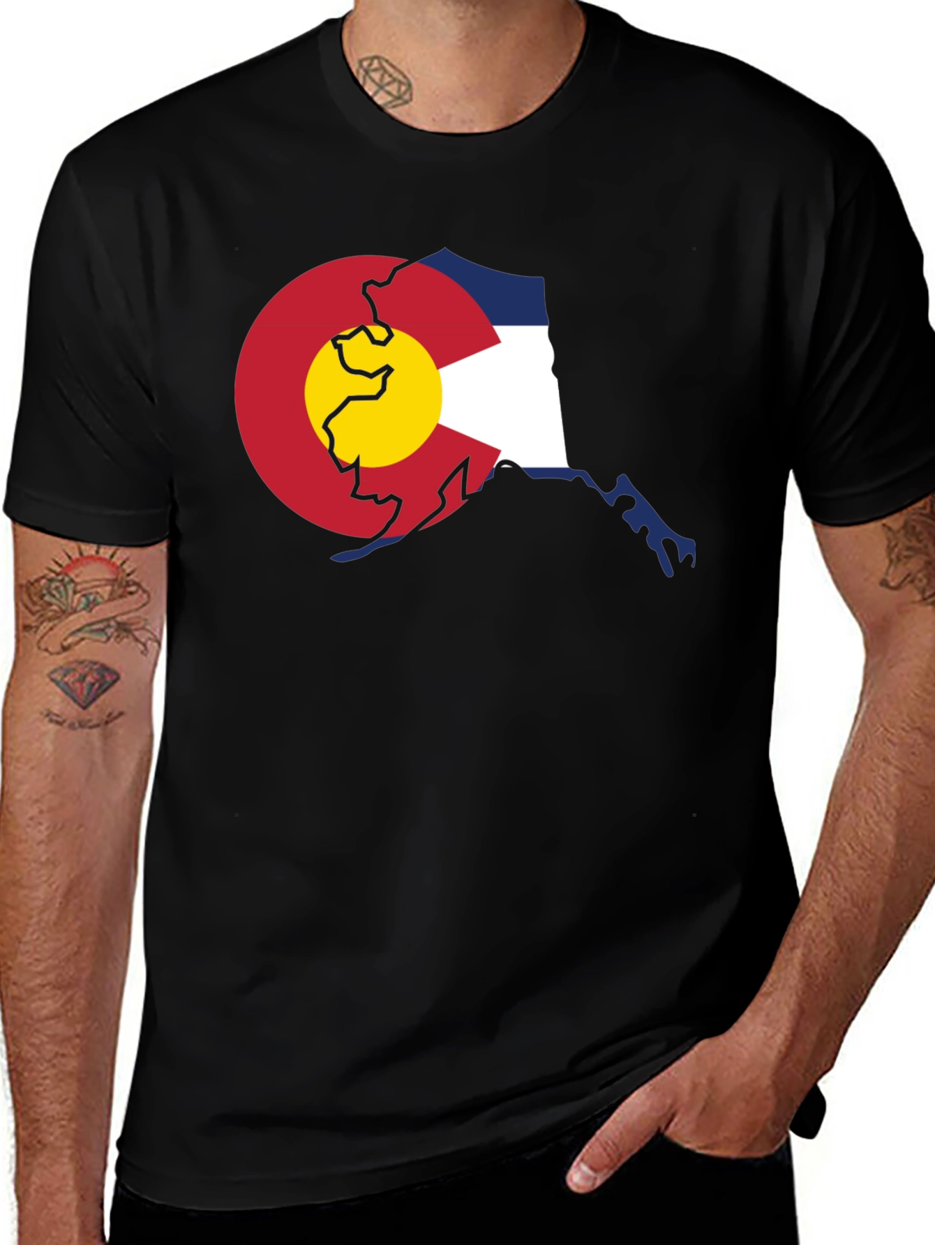 Colorado Alaska State Pride Graphic T-Shirt