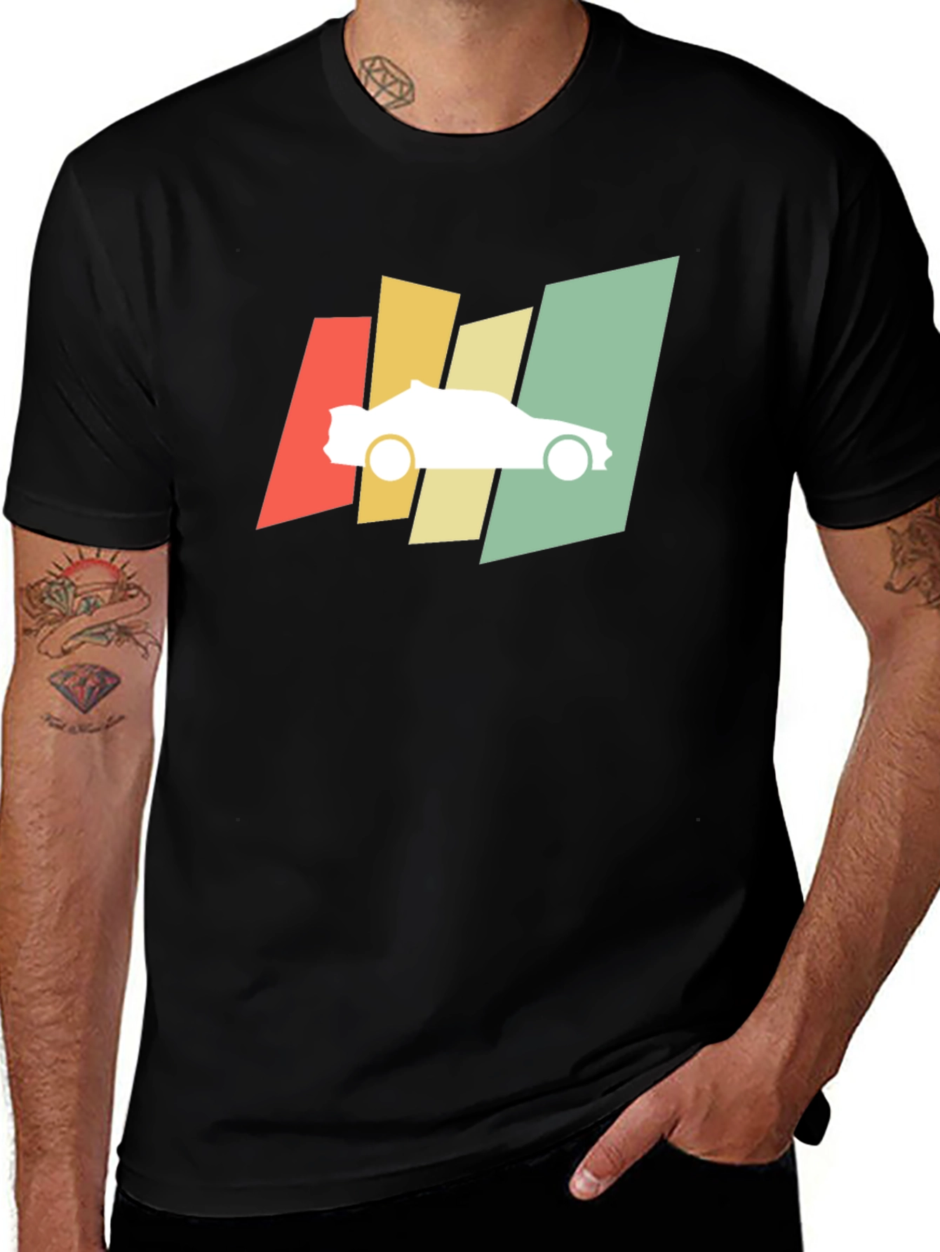 Variant 27 of Retro Car Graphic Tee - Vintage Style Black T-Shirt