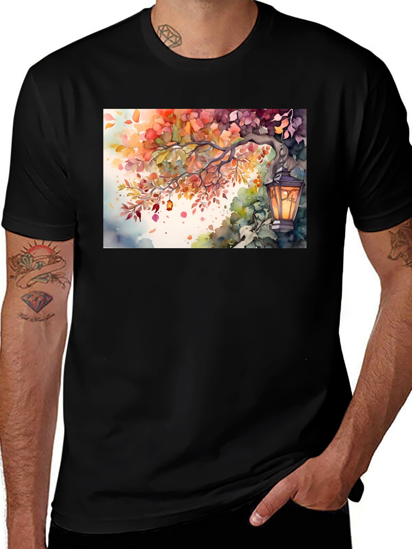 Variant 6 of Watercolor Autumn Scene T-Shirt