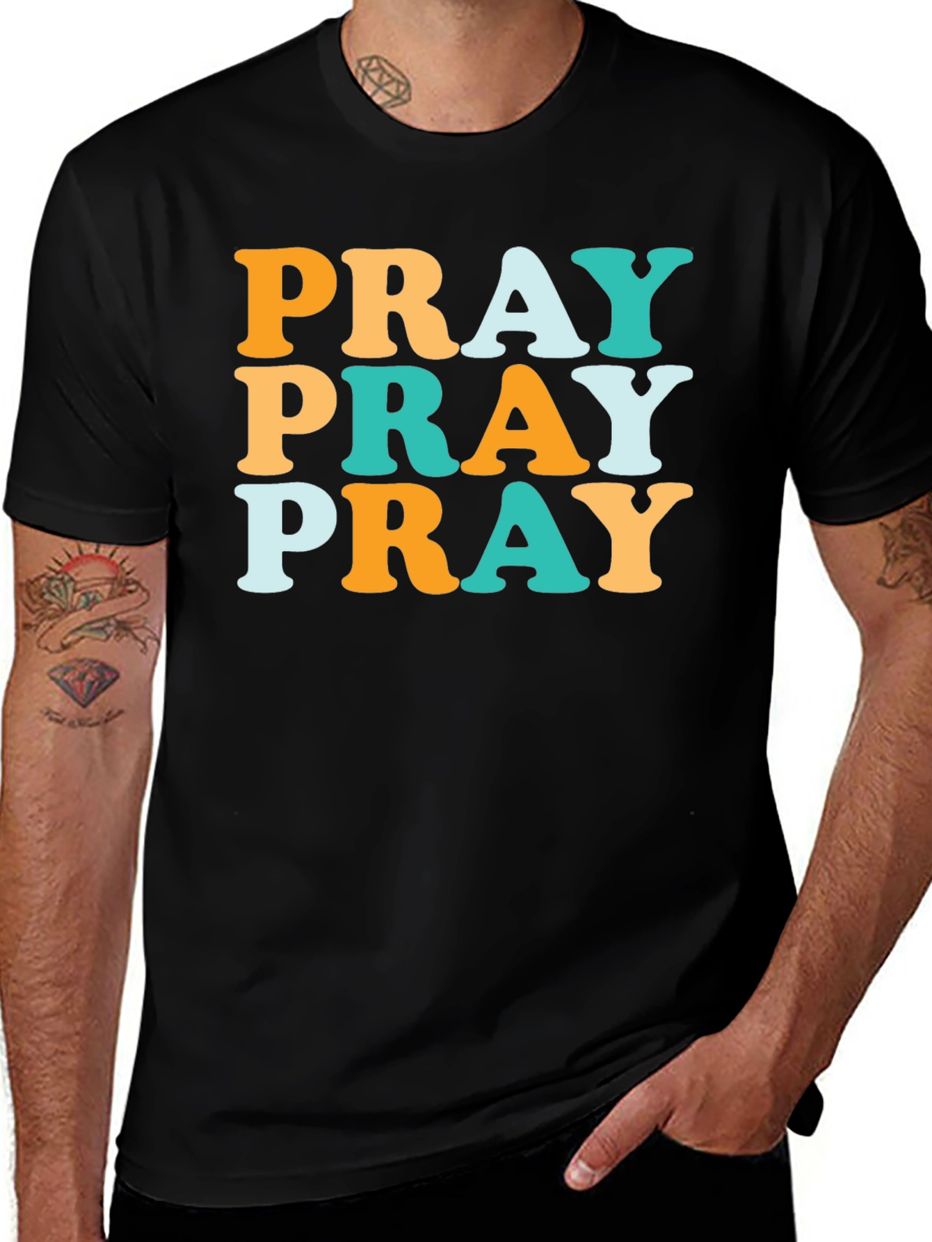 Variant 5 of Pray Graphic T-Shirt - Stylish Religious Apparel