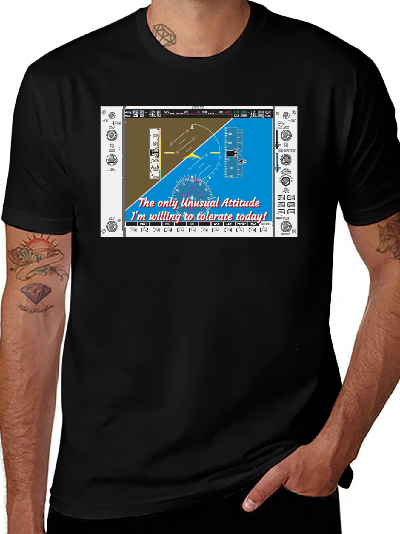 Variant 29 of Pilot Humor T-Shirt - Unusual Attitude
