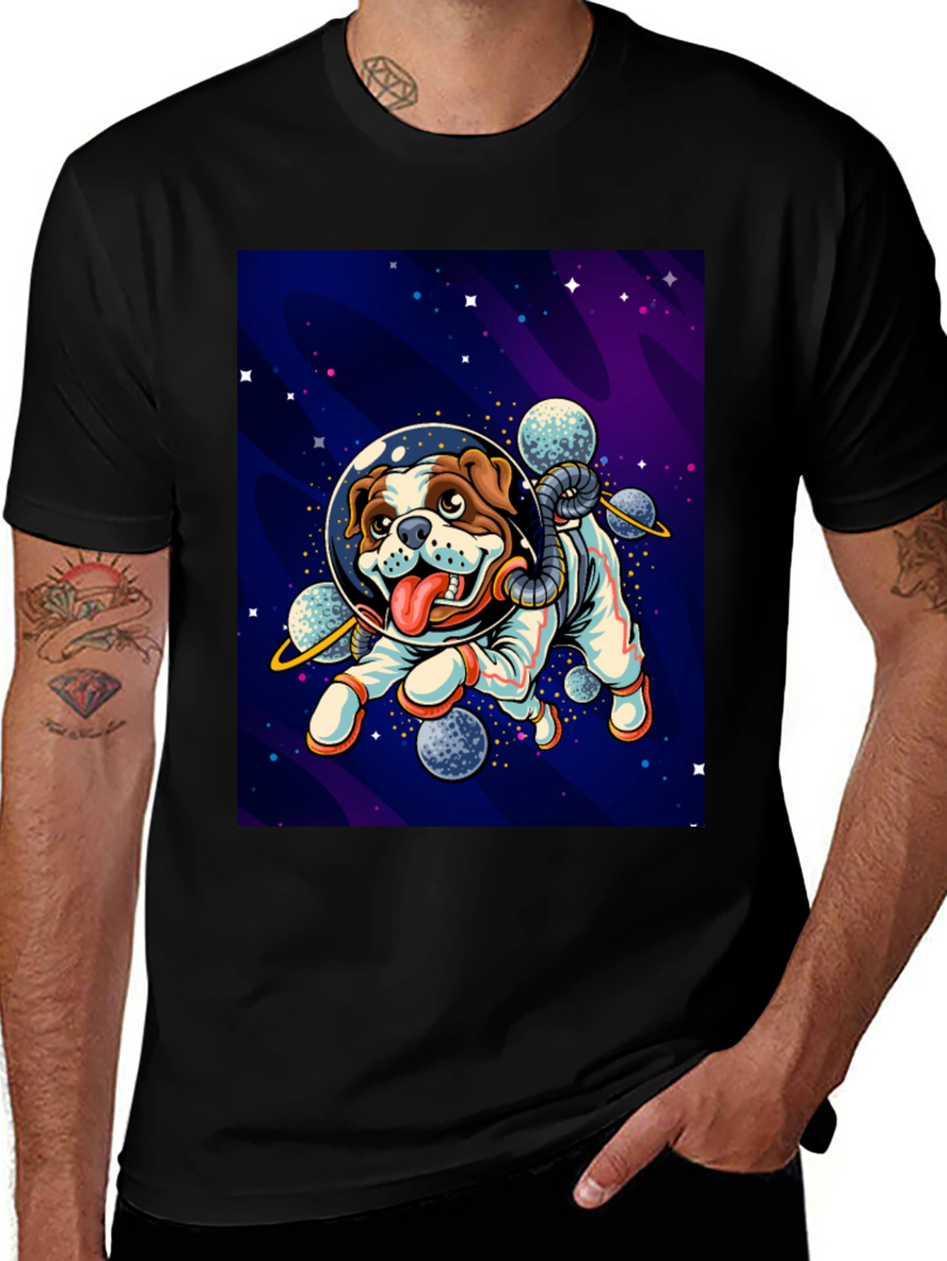 Black Dog Astronaut Graphic Tee - Black main image