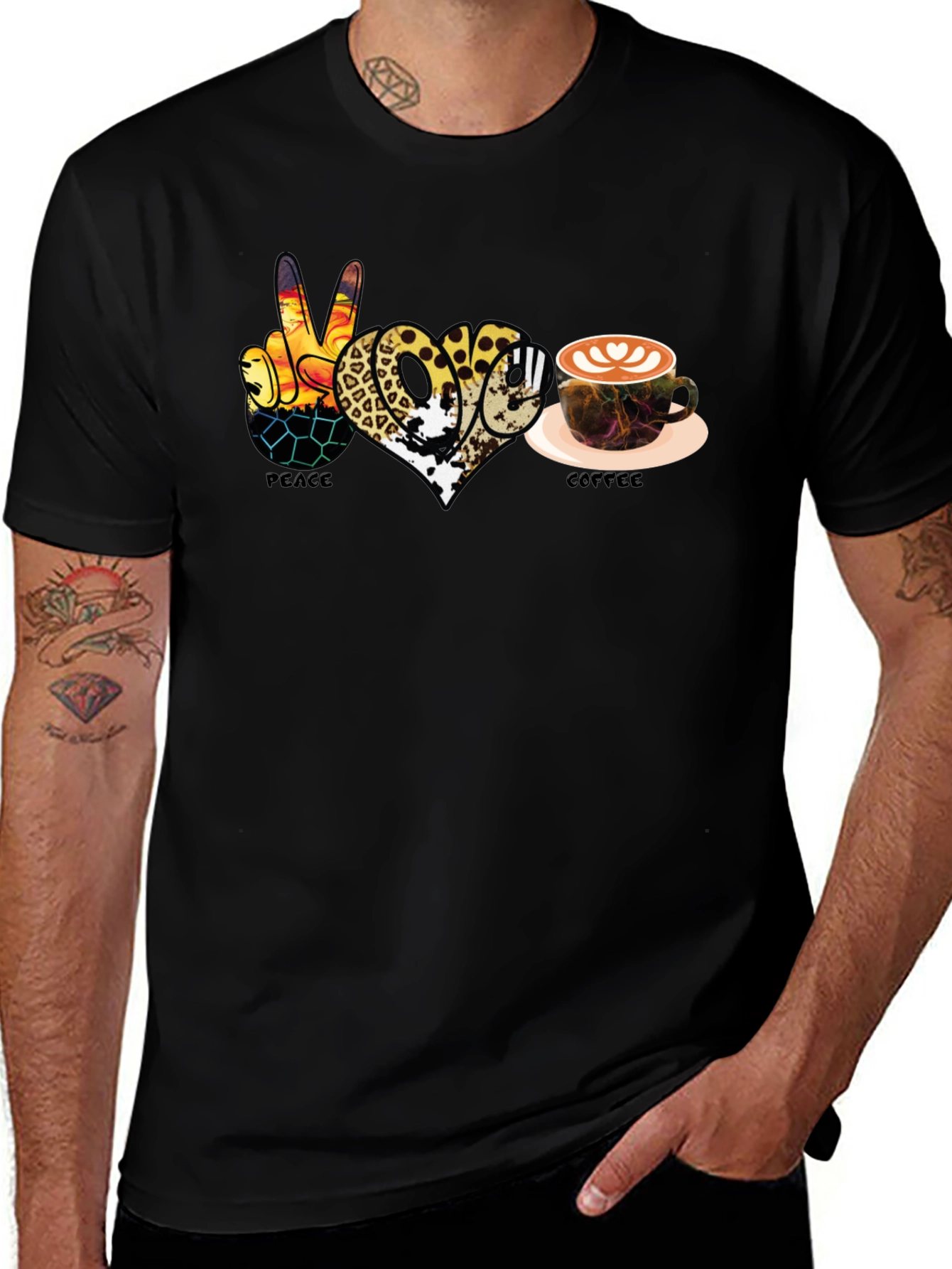 Variant 8 of Peace Love Coffee T-Shirt