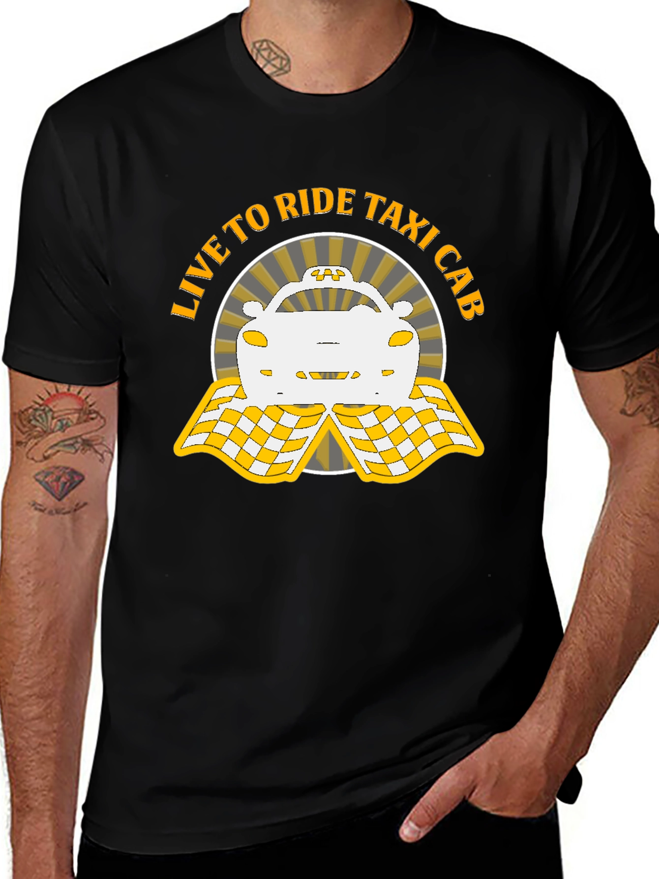 Variant 12 of Taxi Cab T-Shirt: Live To Ride Graphic Tee