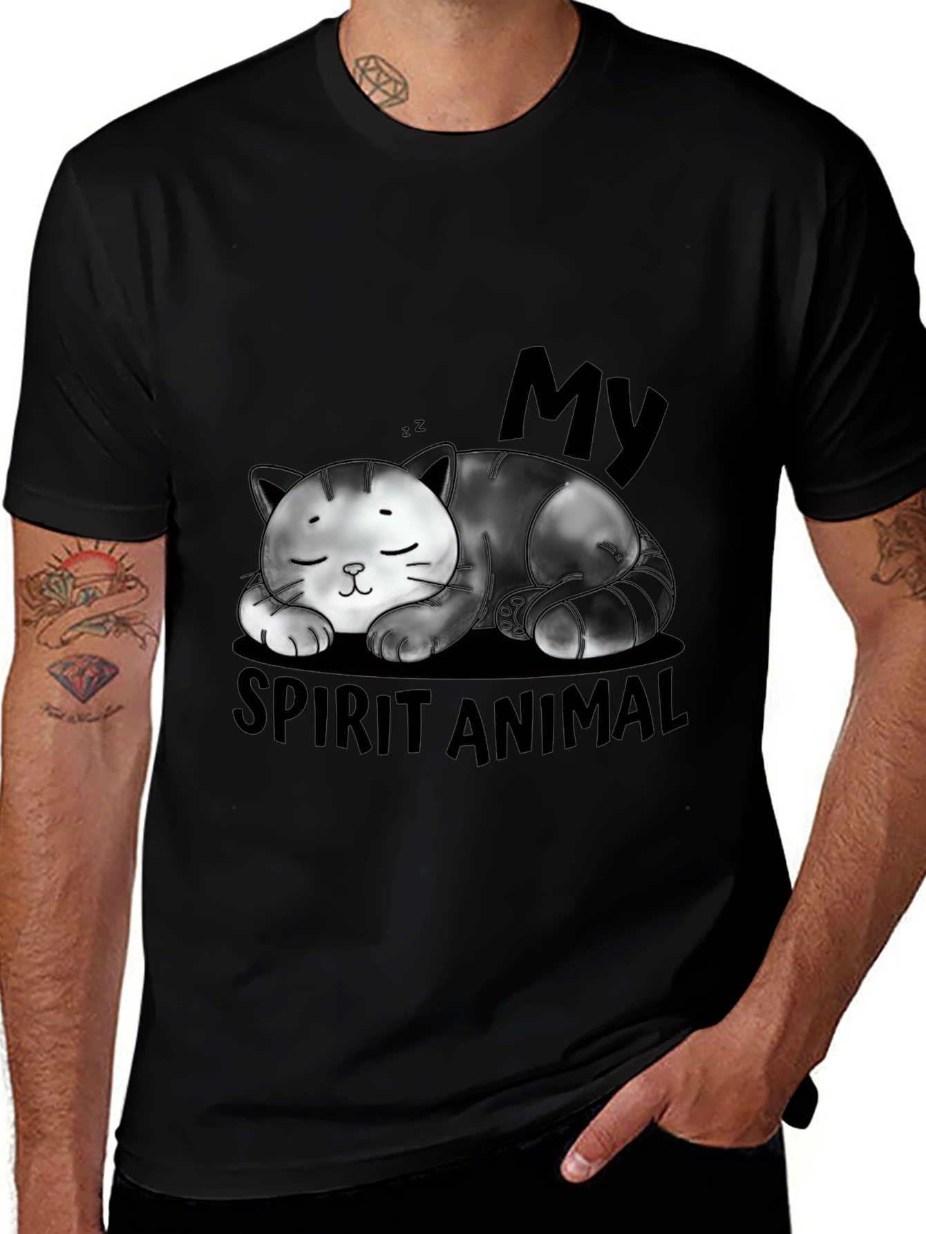 Variant 26 of My Spirit Animal Cat Black Graphic T-Shirt