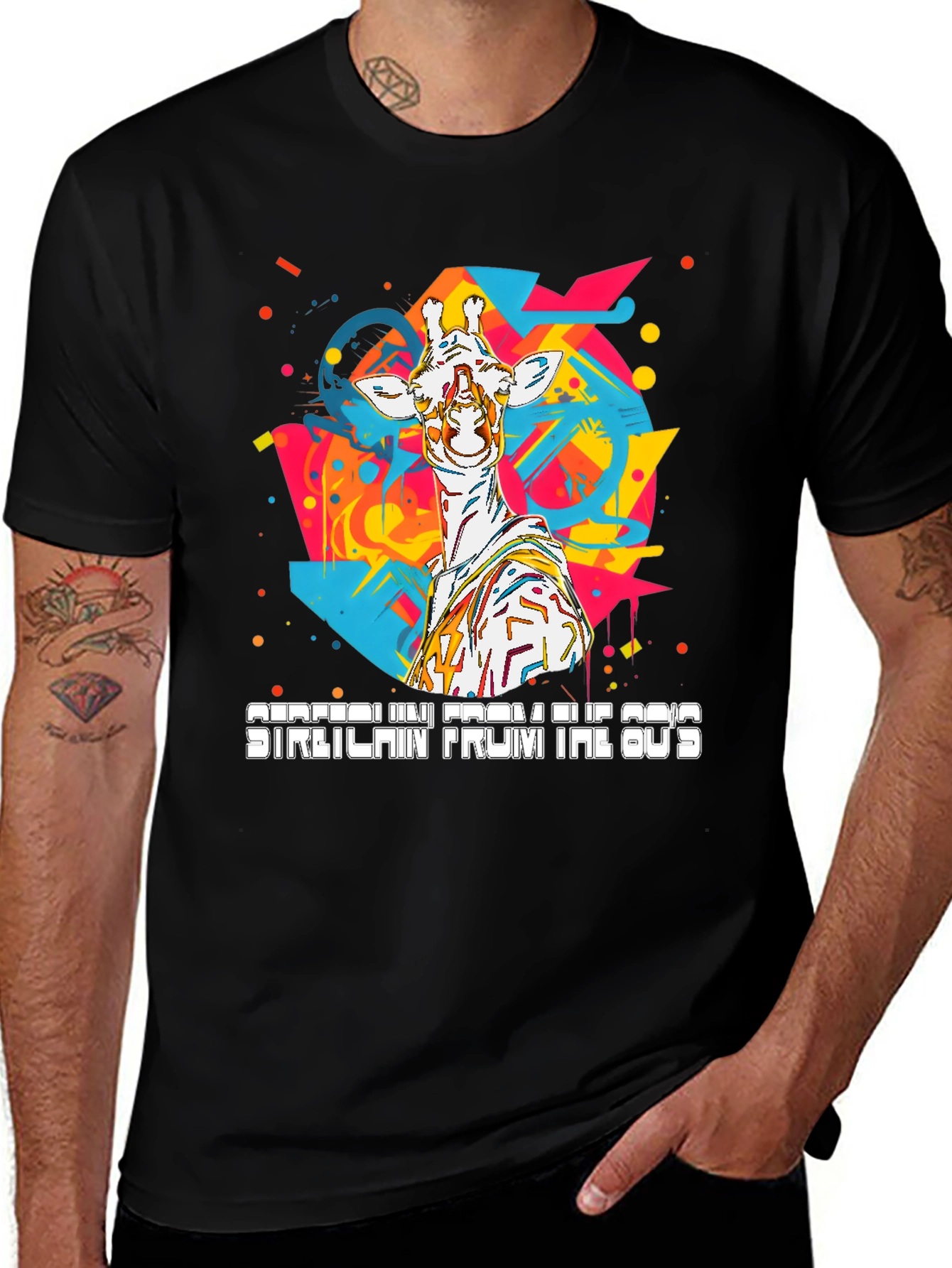 Variant 4 of 80's Giraffe T-Shirt - Retro Style