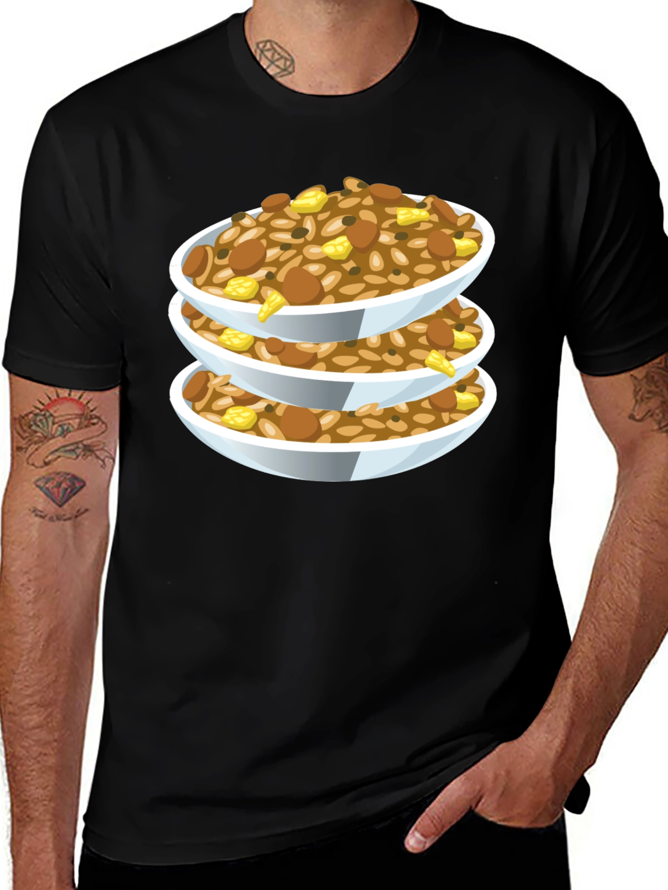 Variant 29 of Stacked Food Bowls Graphic Tee
