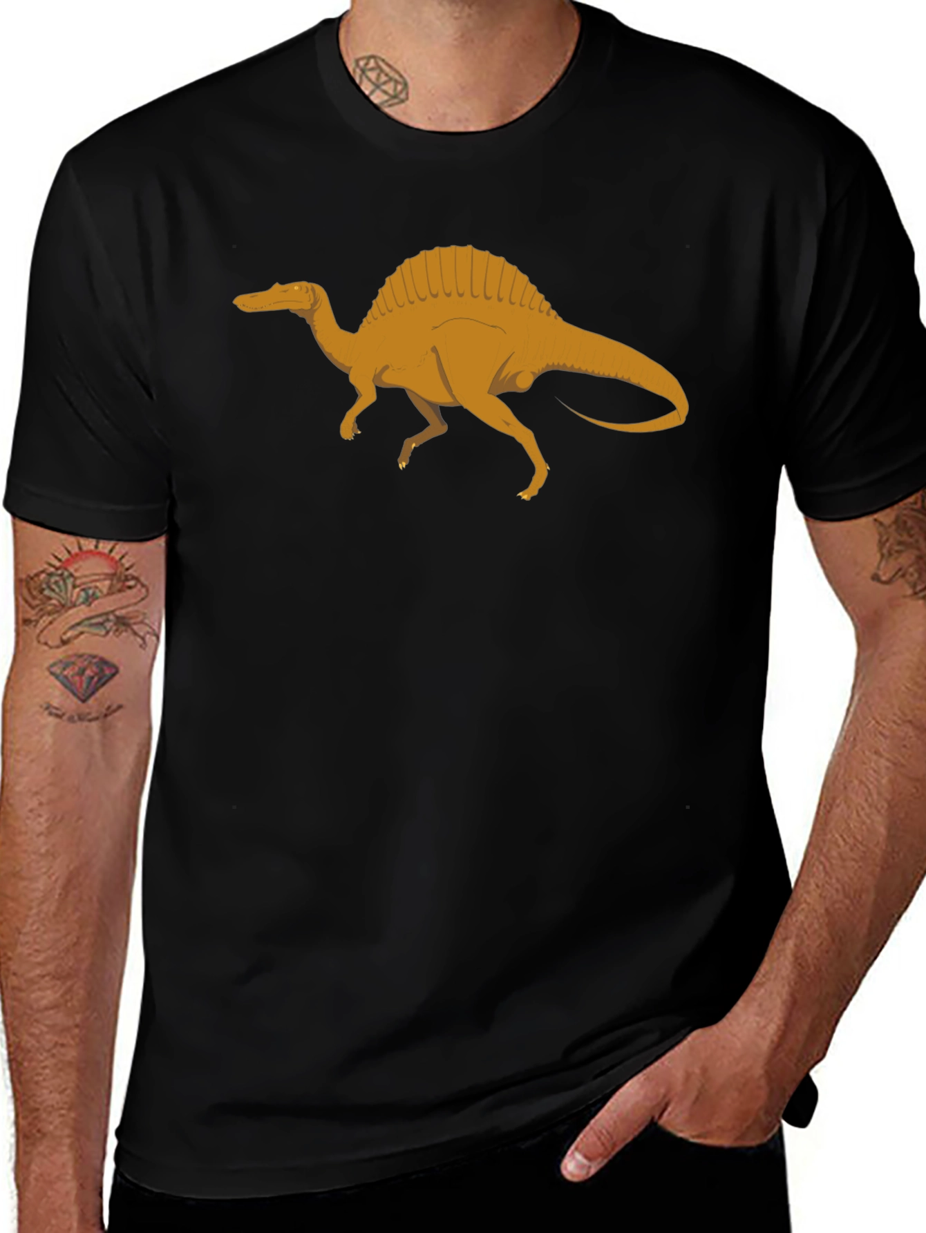 Variant 13 of Spinosaurus Graphic Tee - Black Dinosaur Shirt