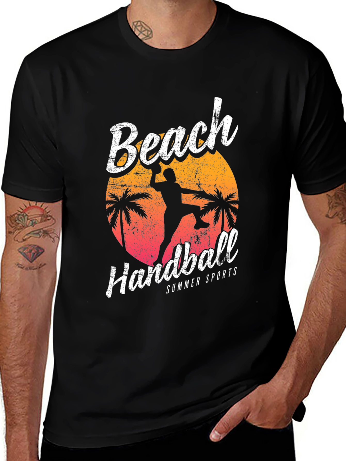 Variant 4 of Beach Handball Summer Sports Graphic T-Shirt
