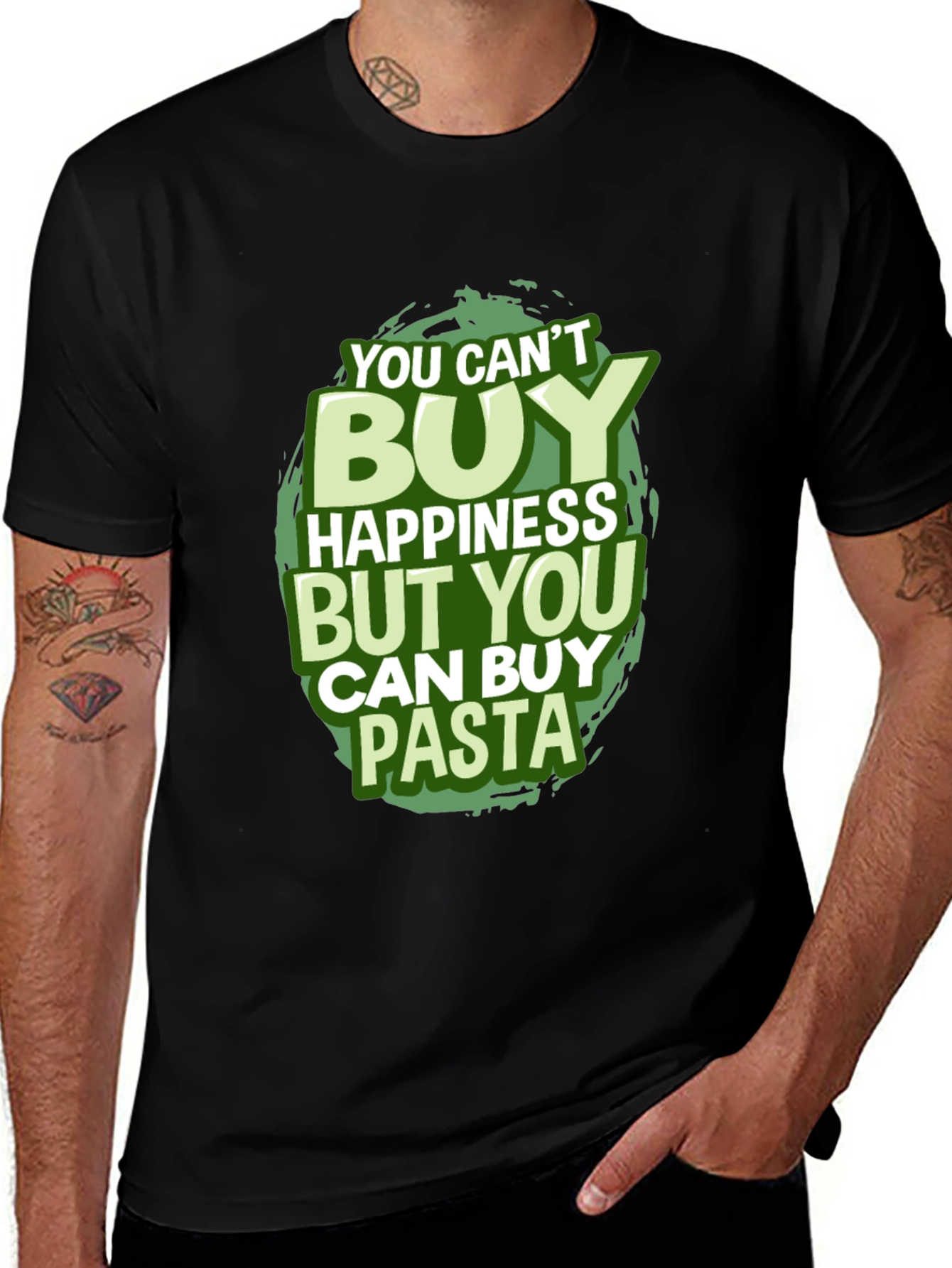 Black Pasta Happiness Graphic Tee main image