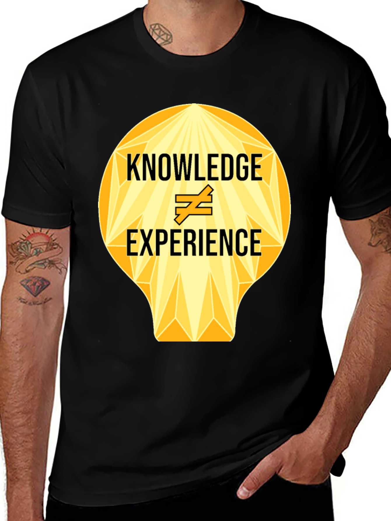 Variant 14 of Knowledge vs Experience Graphic Tee - Black