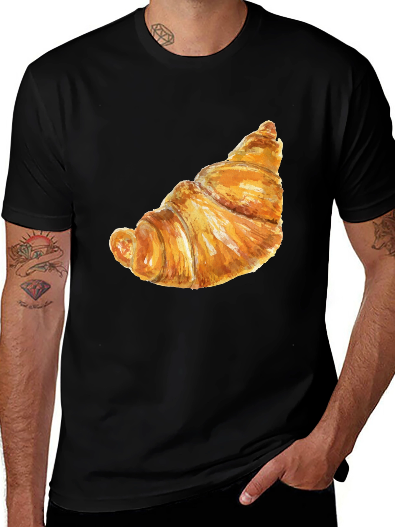 Variant 27 of Croissant Graphic T-Shirt - Funny Food Tee