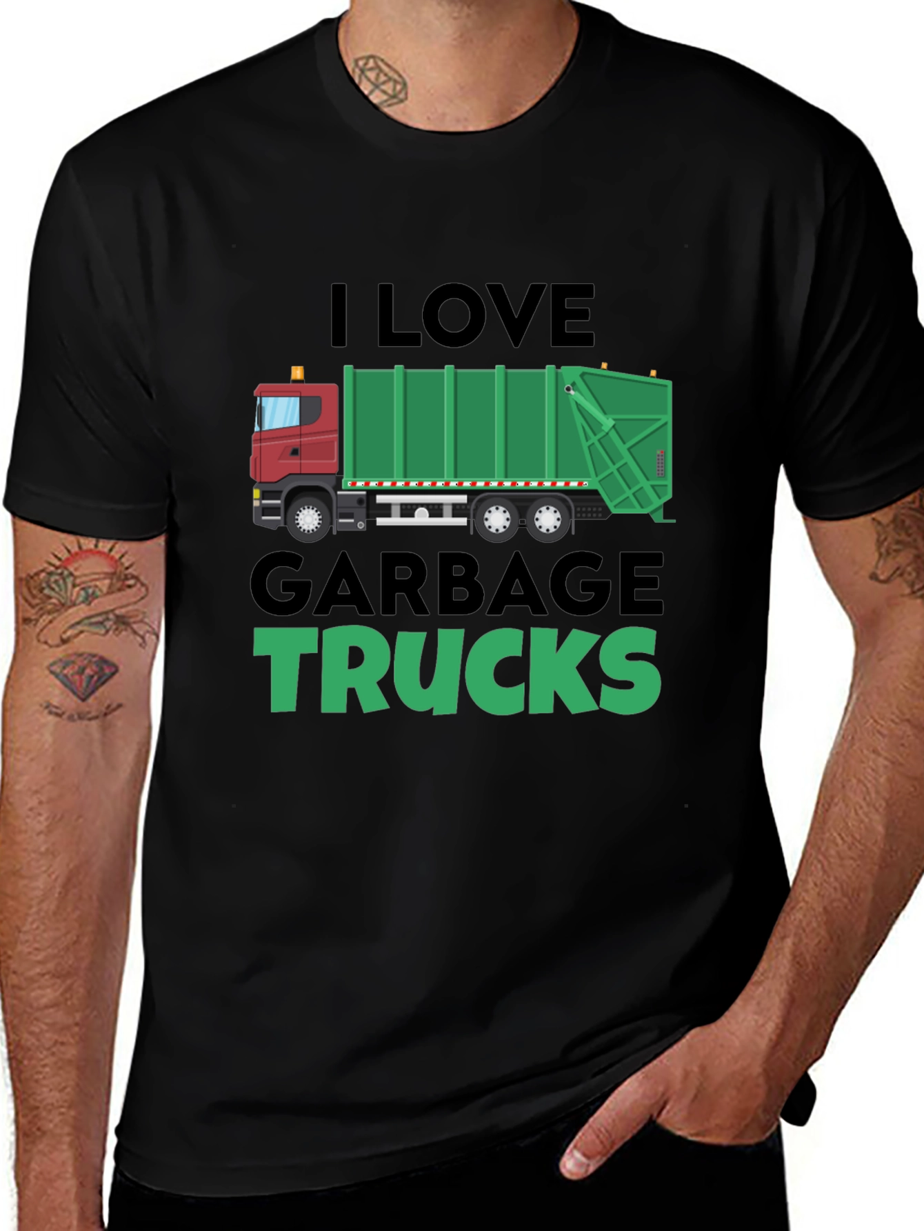 Variant 14 of I Love Garbage Trucks T-Shirt