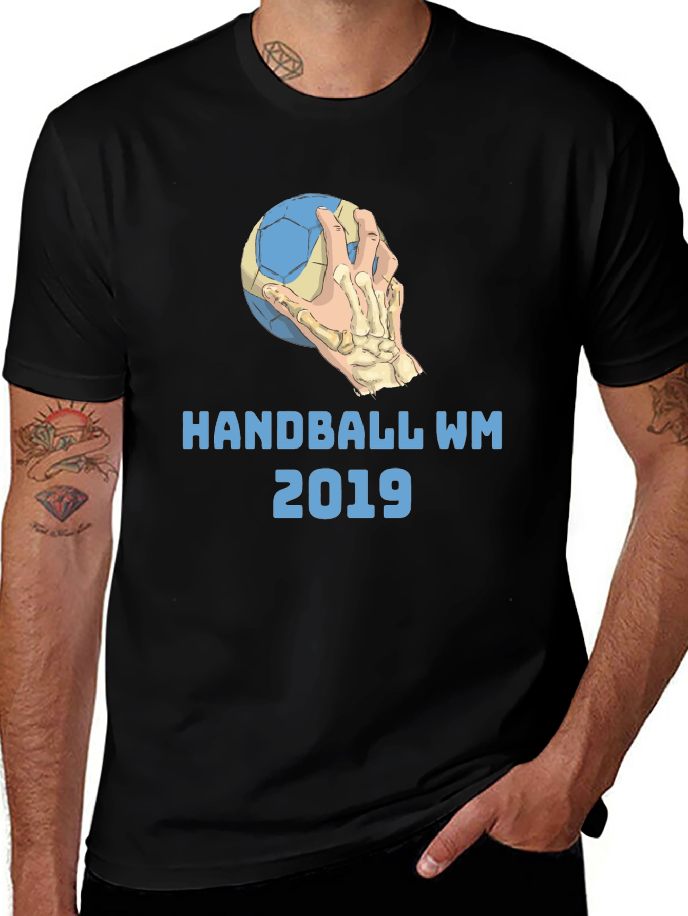 Variant 30 of Handball WM 2019 Black Graphic T-Shirt
