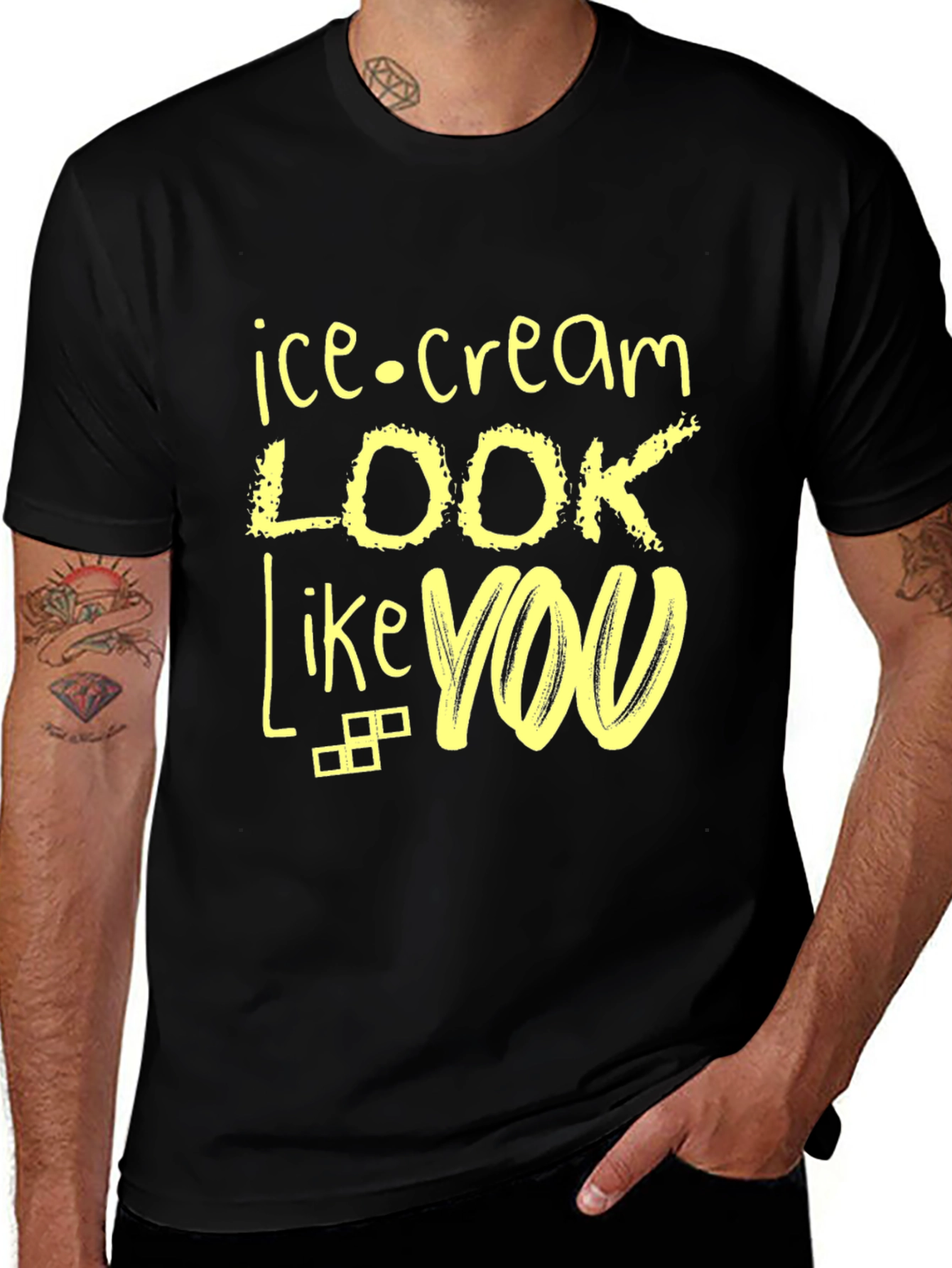 Variant 16 of Ice Cream Look Like You Black Graphic Tee