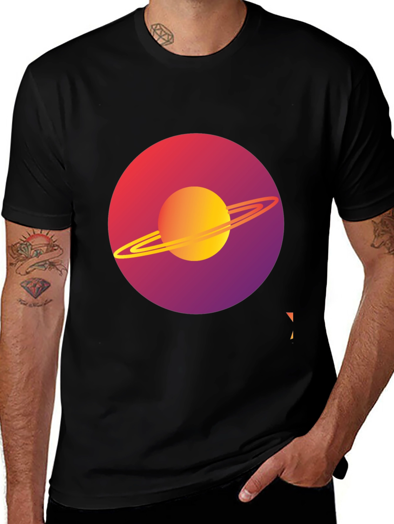 Variant 25 of Saturn Graphic Tee - Modern Space Design