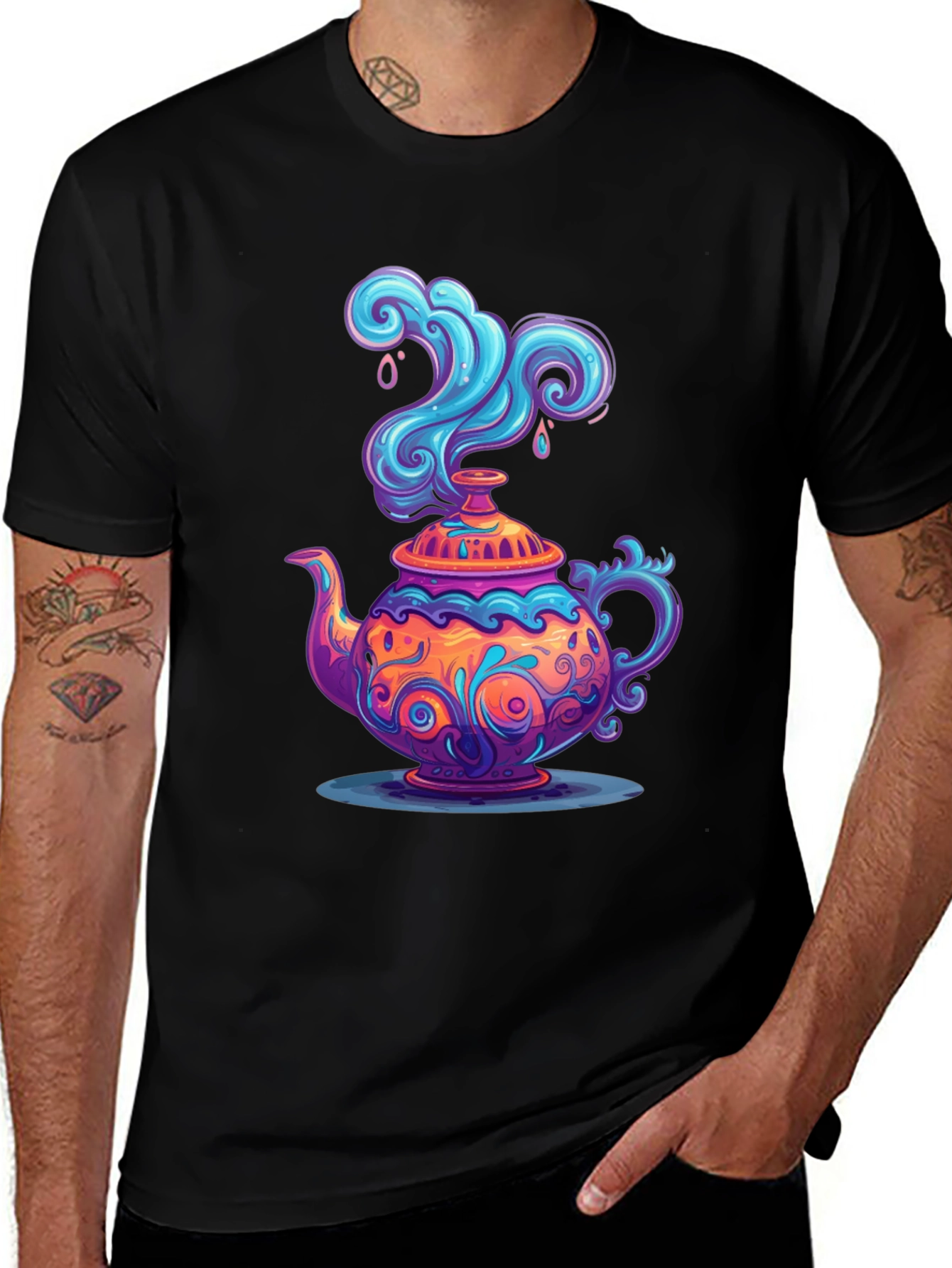 Variant 14 of Psychedelic Teapot T-Shirt - Unique Graphic Tee