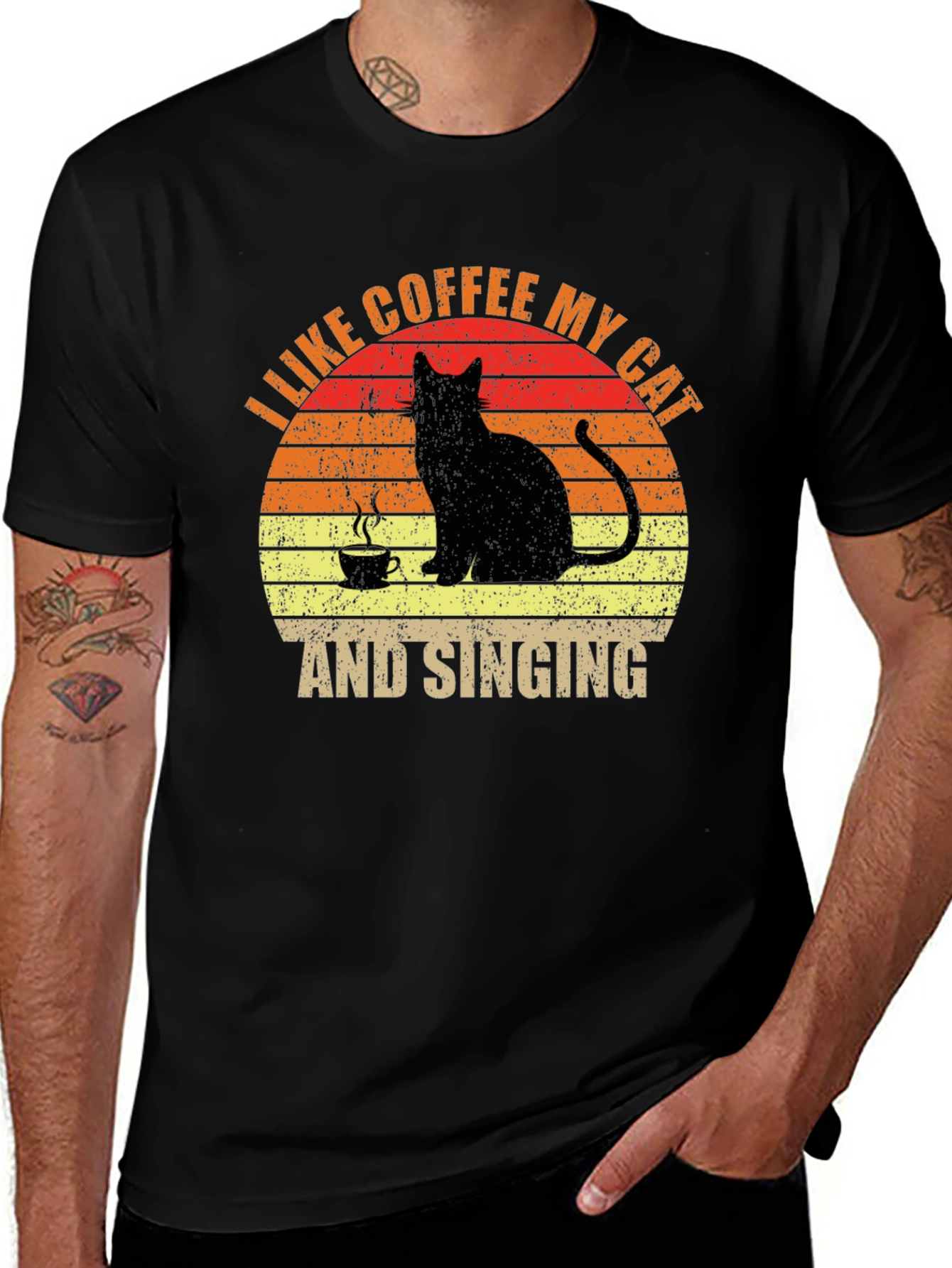 Variant 22 of I Like Coffee, My Cat & Singing T-Shirt