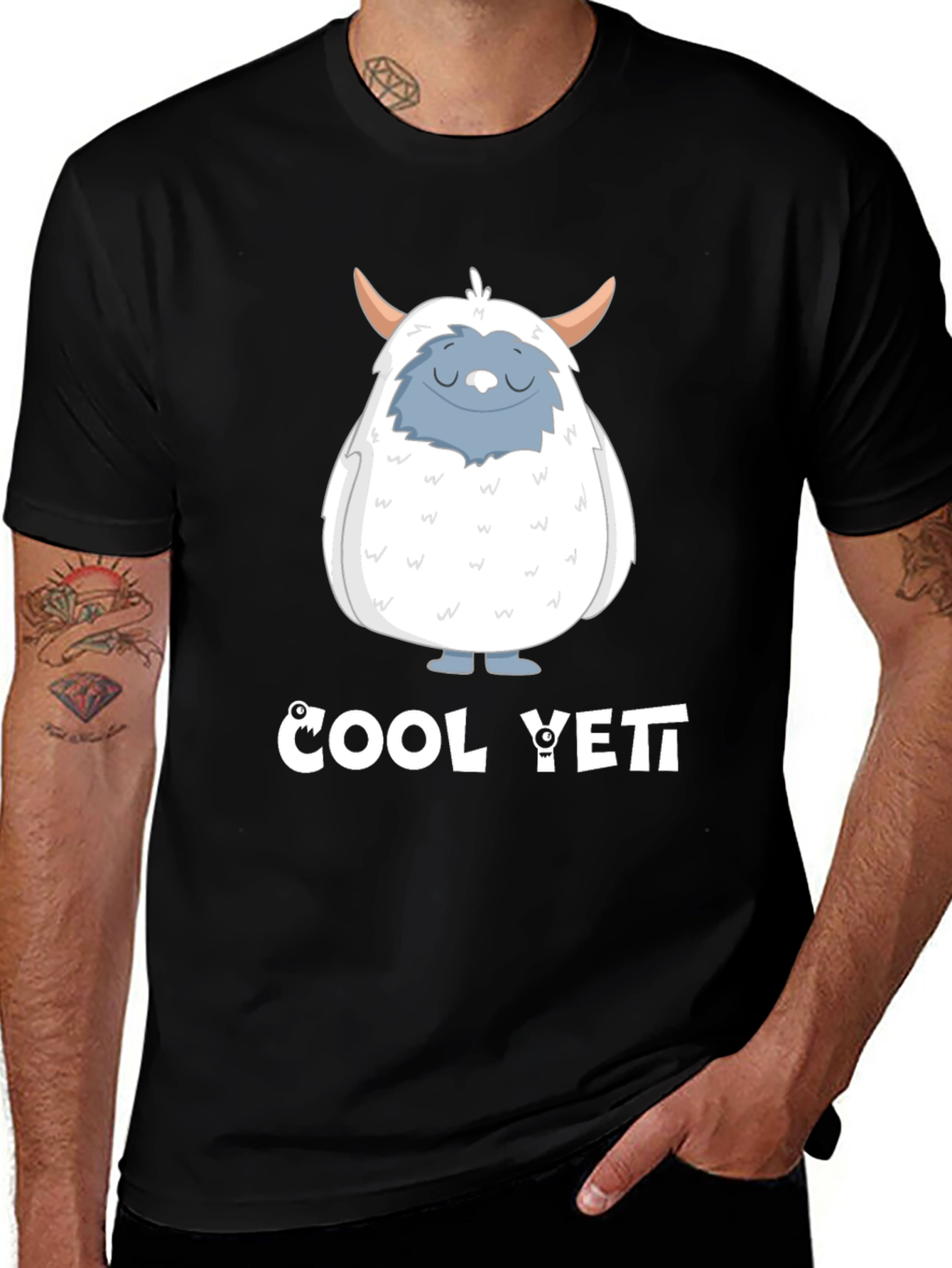Variant 9 of Cool Yeti Graphic Tee - Black Cotton T-Shirt